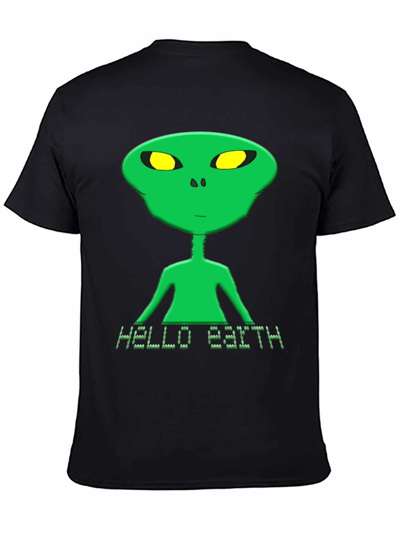 Black Hello Earth Alien Graphic Tee - Black T-Shirt view 4