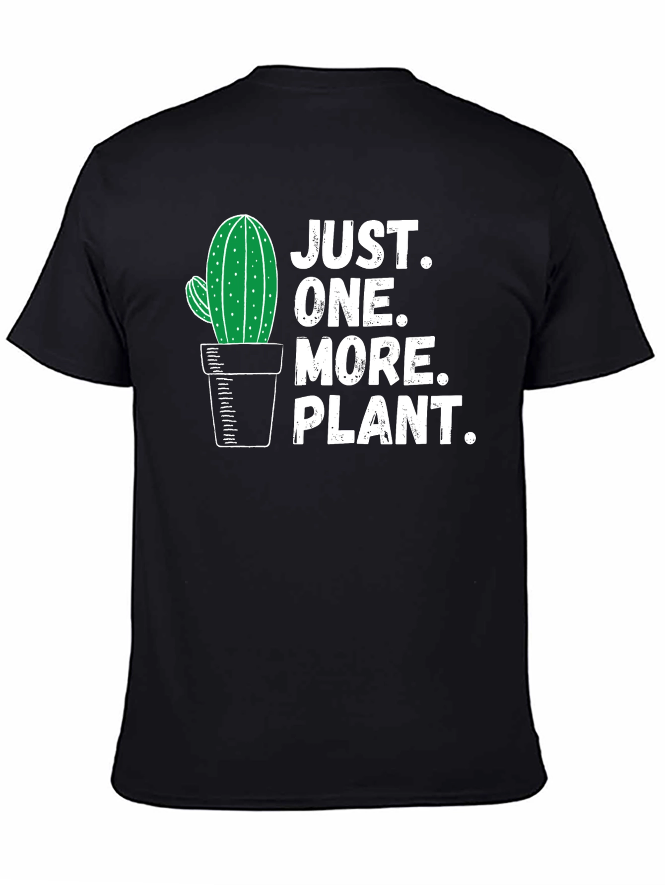 Black Just One More Plant T-Shirt - Cactus Lover Tee view 4