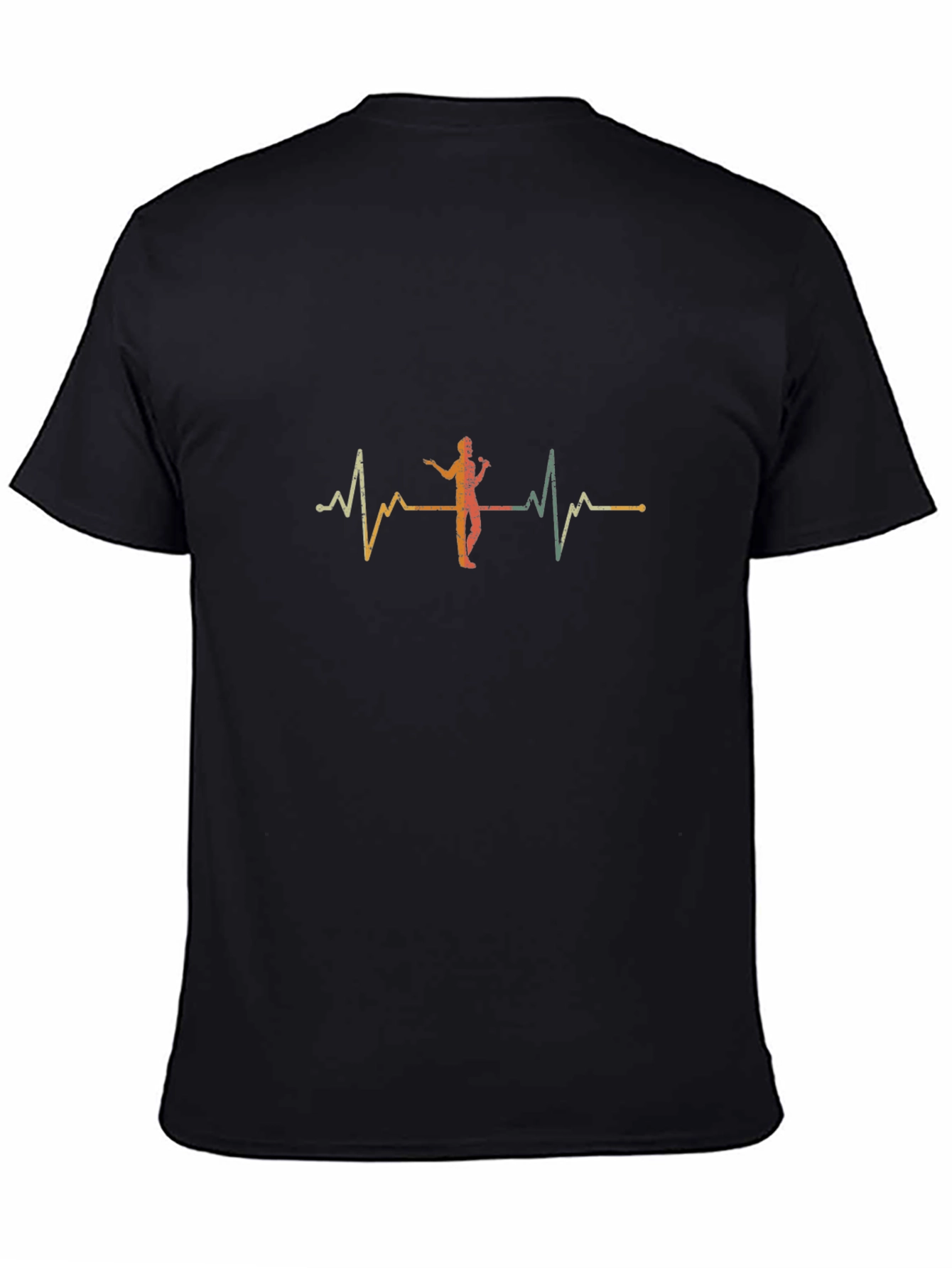 Black Singer Heartbeat Graphic T-Shirt - Black view 4