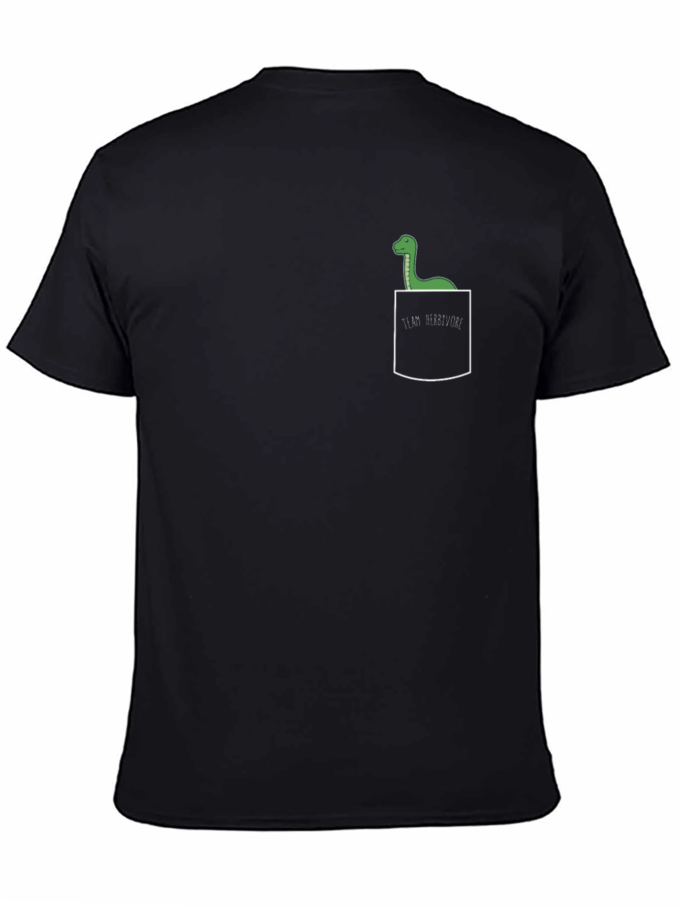 Black Dinosaur Pocket T-Shirt - Team Herbivore Graphic Tee view 4