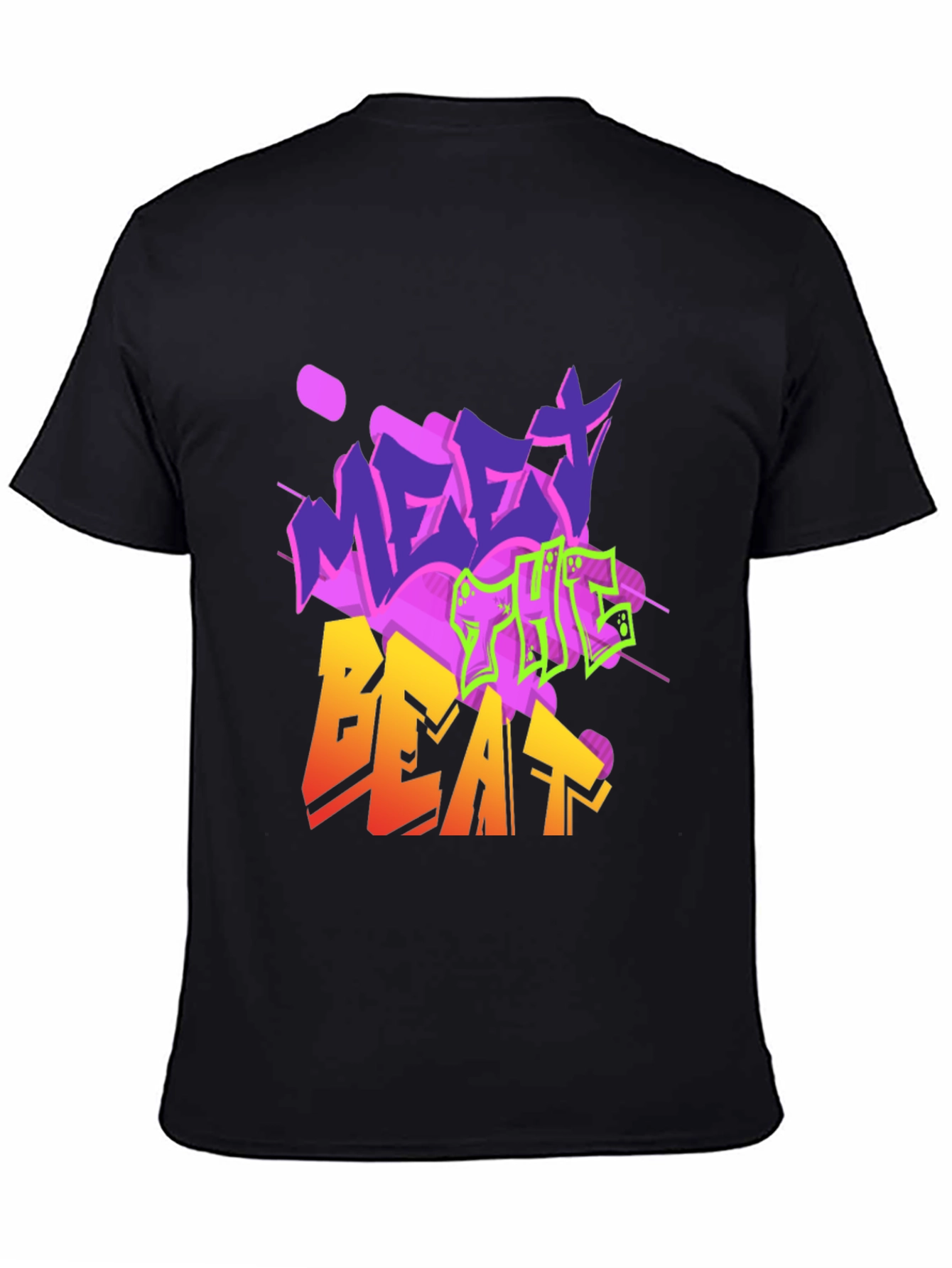 Black Meet the Beat Graphic Tee - Trendy Streetwear Style view 4