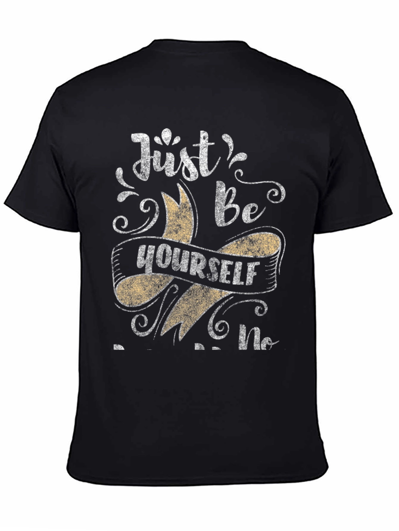 Black Just Be Yourself Men's Black T-Shirt view 4