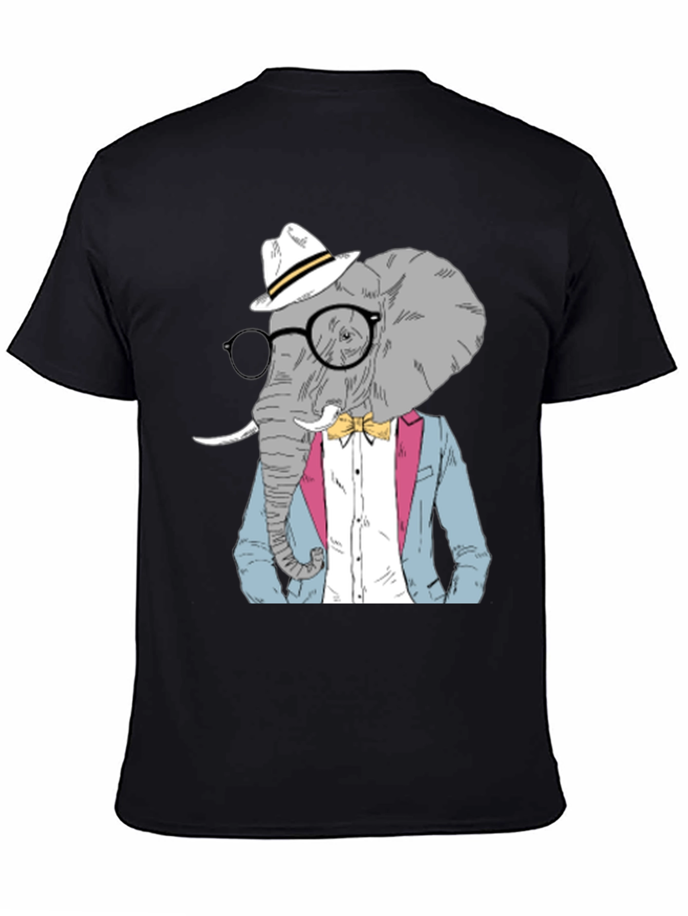 Black Elephant Gentleman Graphic Tee - Unique Style view 4