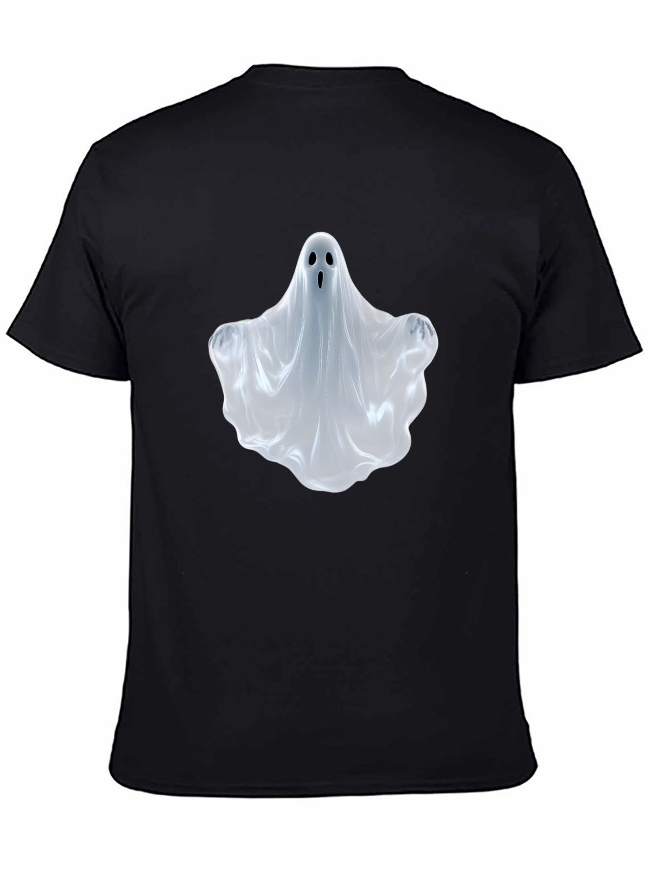 Black Spooky Ghost T-Shirt - Halloween Apparel view 4