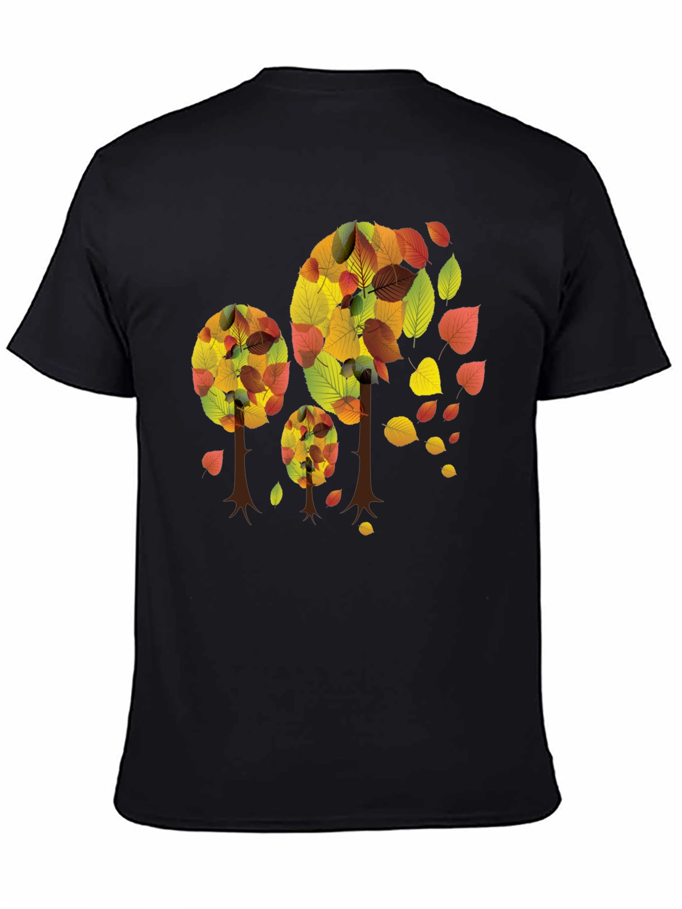 Black Autumn Trees Black T-Shirt view 4