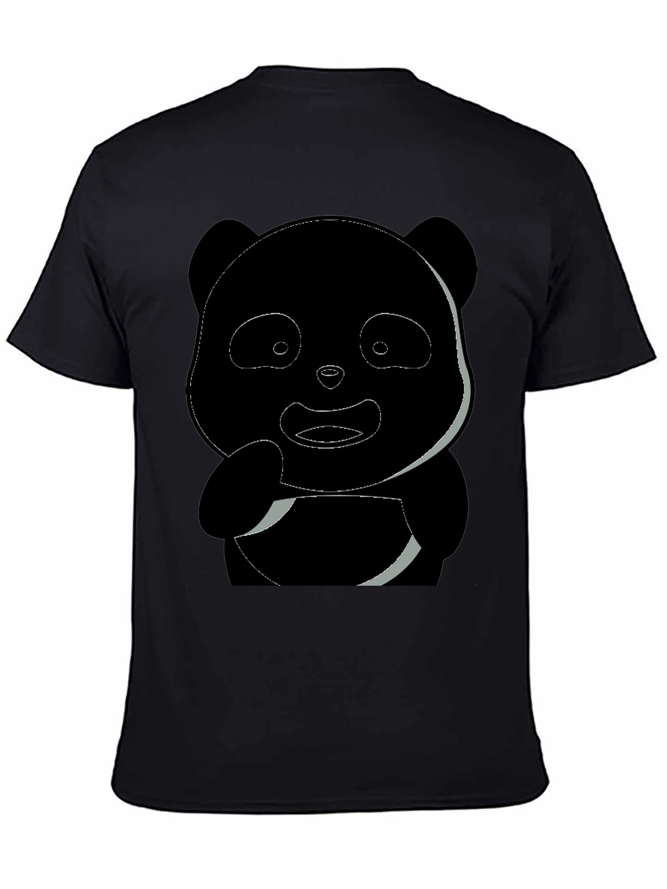 Black Panda Graphic Men's Black T-Shirt view 4