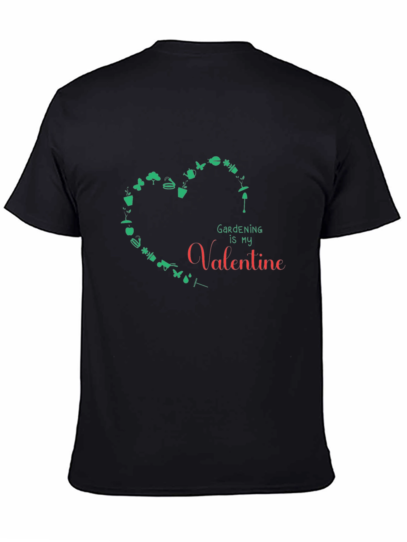 Black Gardening is My Valentine Graphic Tee view 4