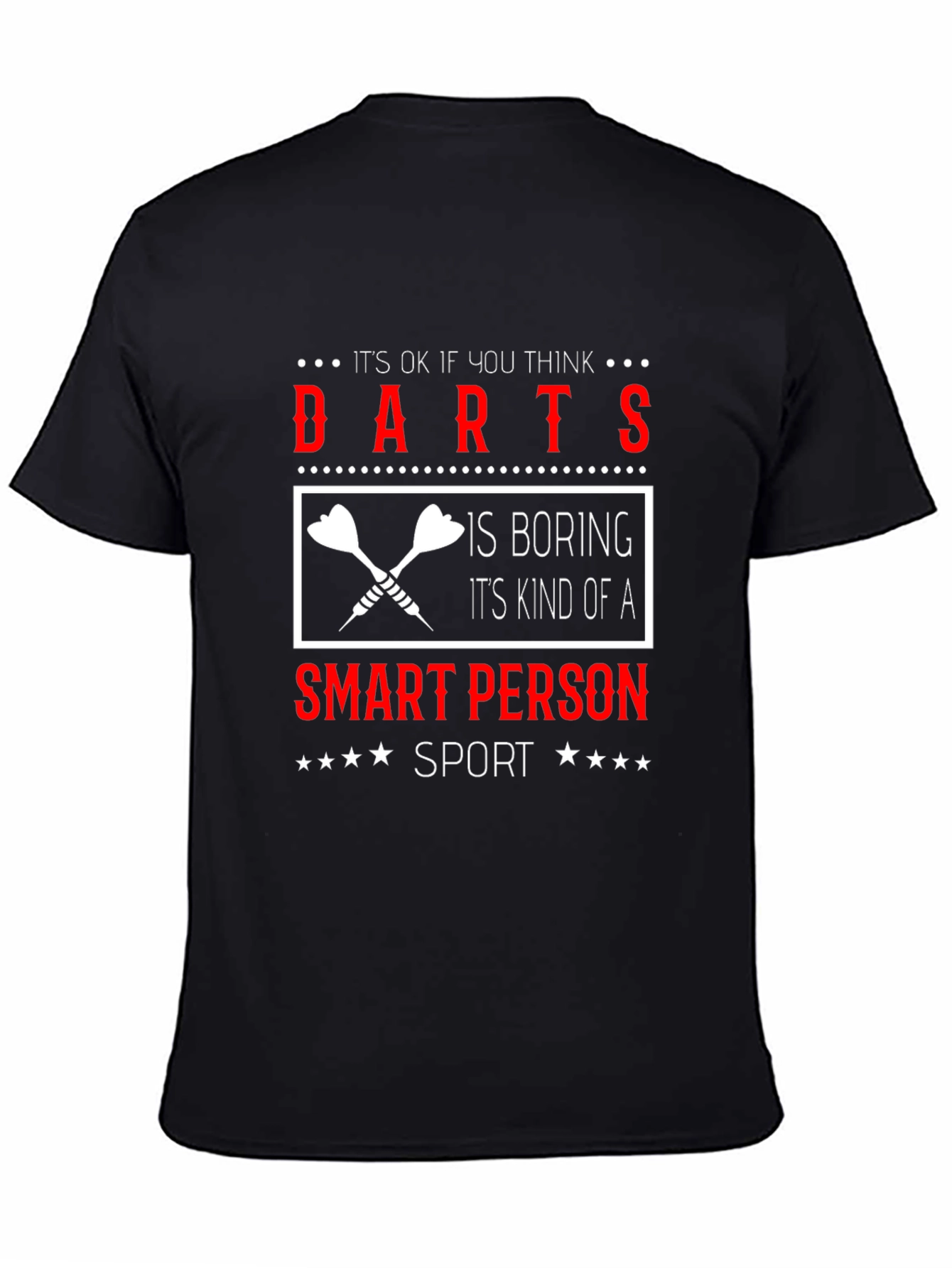 Black Darts Smart Person Sport Graphic T-Shirt view 4