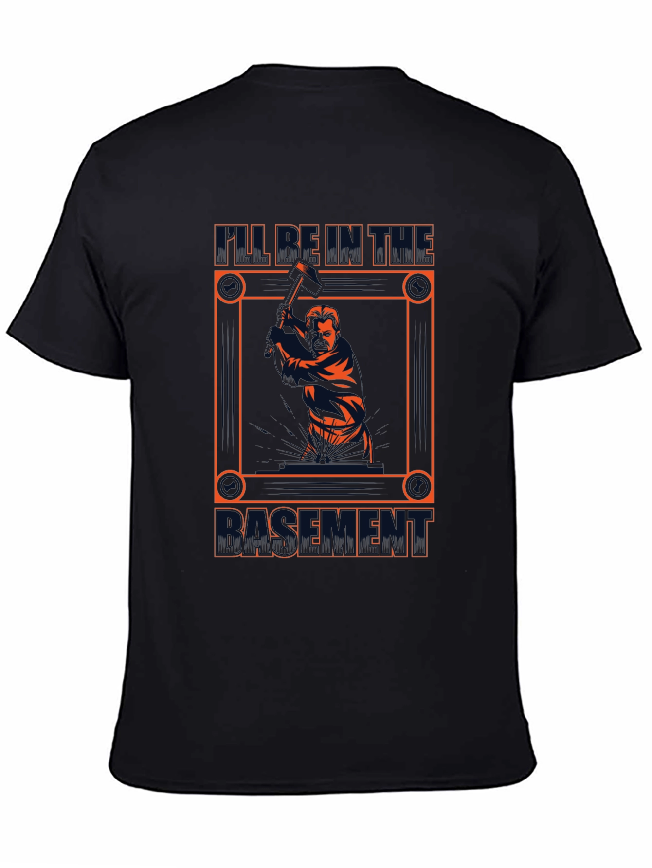 Black I'll Be In The Basement T-Shirt view 4