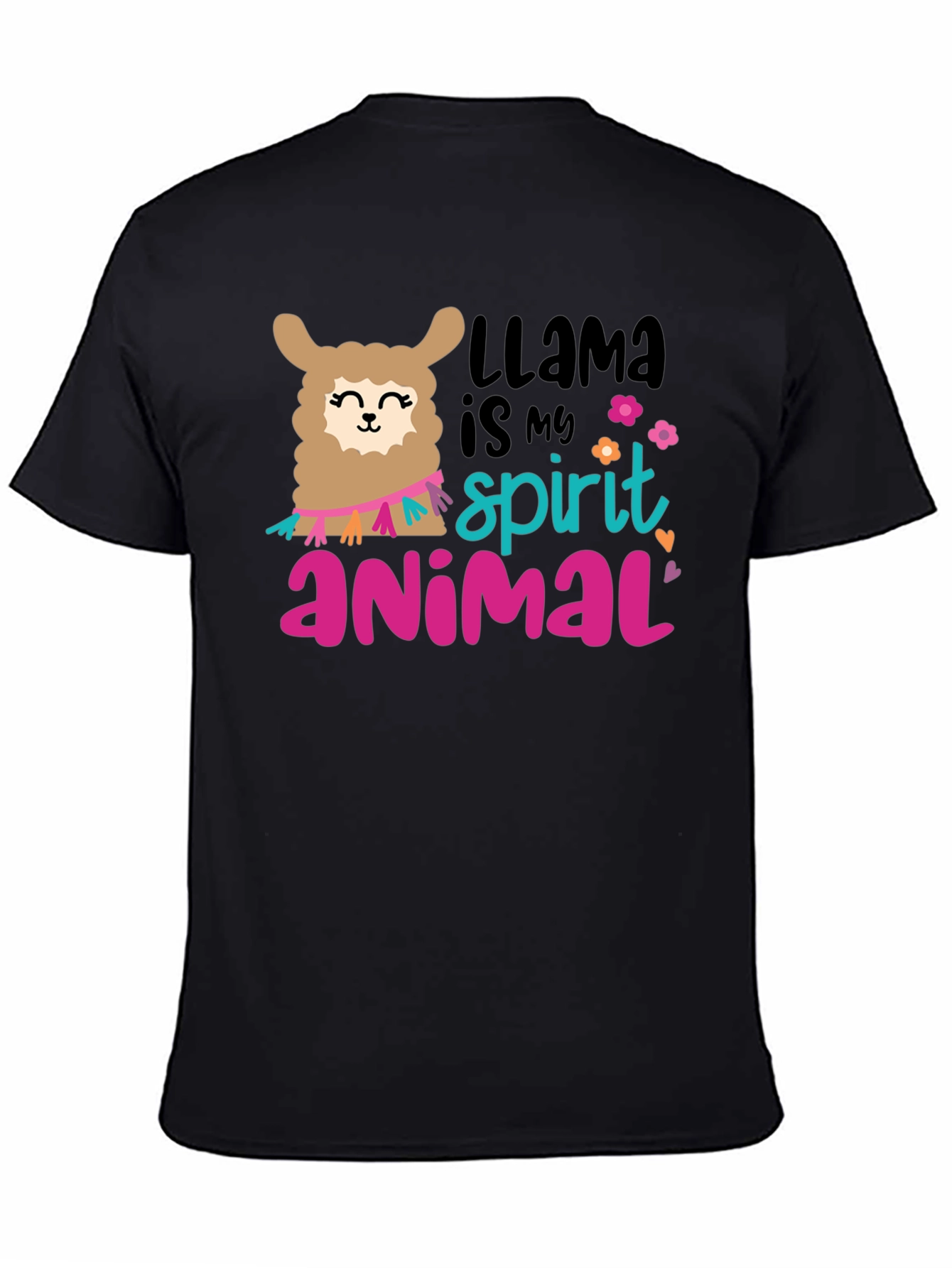 Black Llama Spirit Animal Graphic T-Shirt view 4