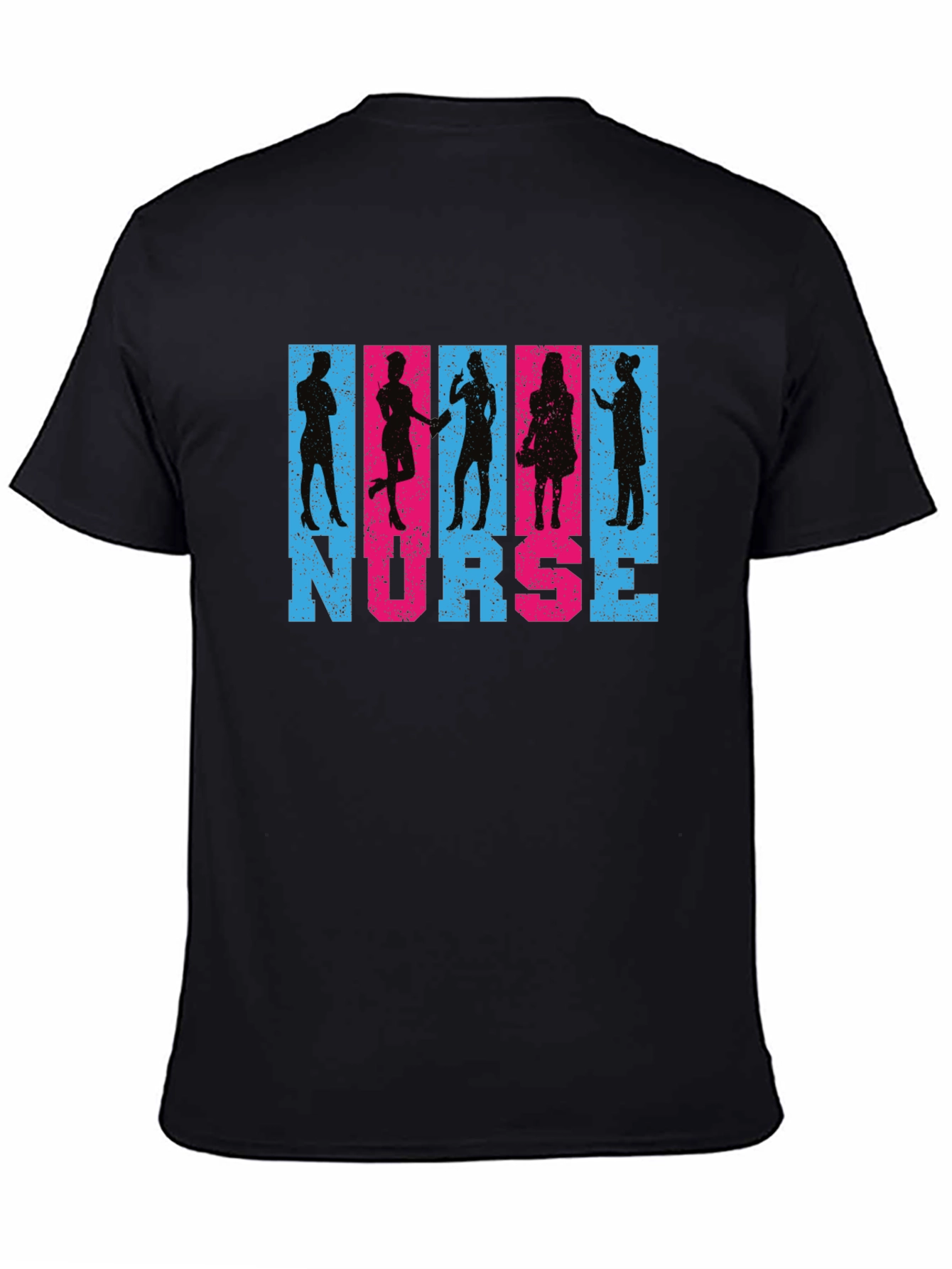Black Nurse Silhouette Graphic T-Shirt view 4