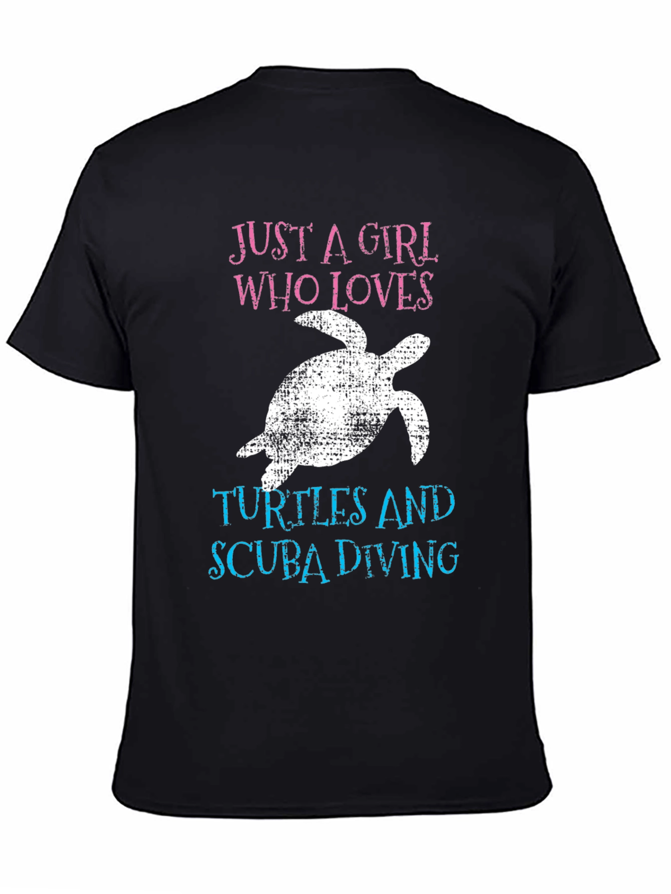 Black Girl Who Loves Turtles & Scuba Diving T-Shirt view 4
