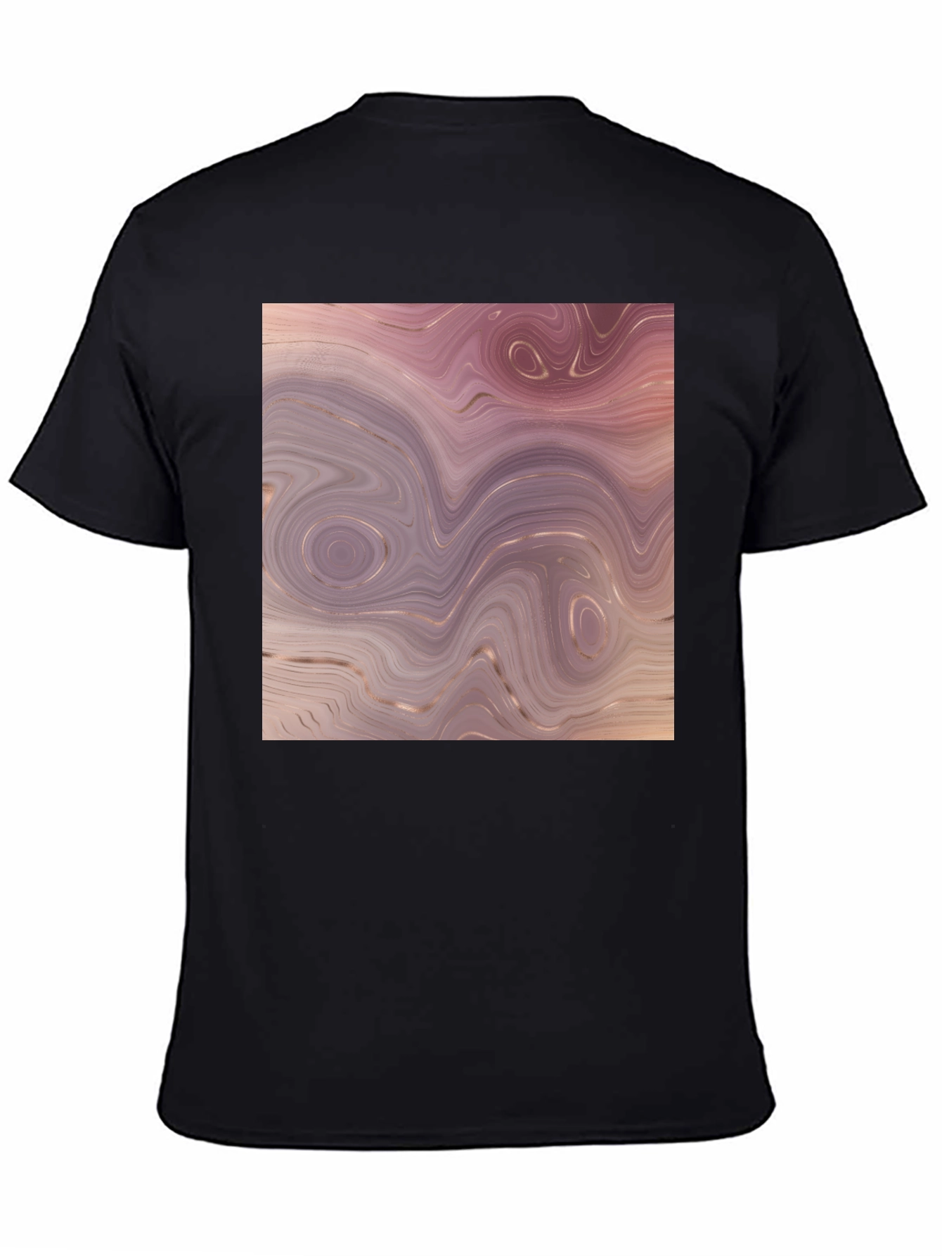 Black Marble Swirl Graphic Tee - Black view 4