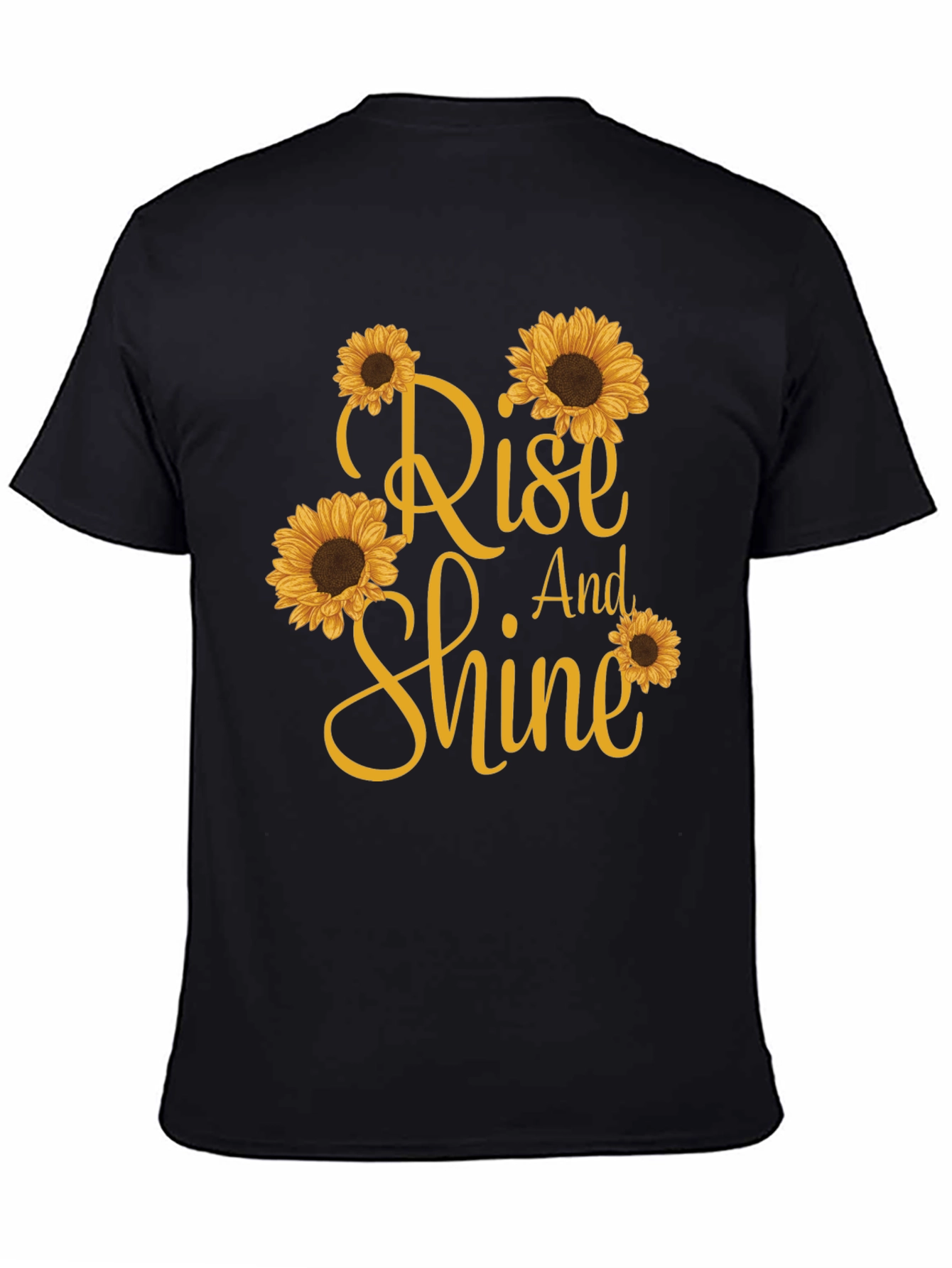 Black Rise and Shine Sunflower Graphic T-Shirt view 4