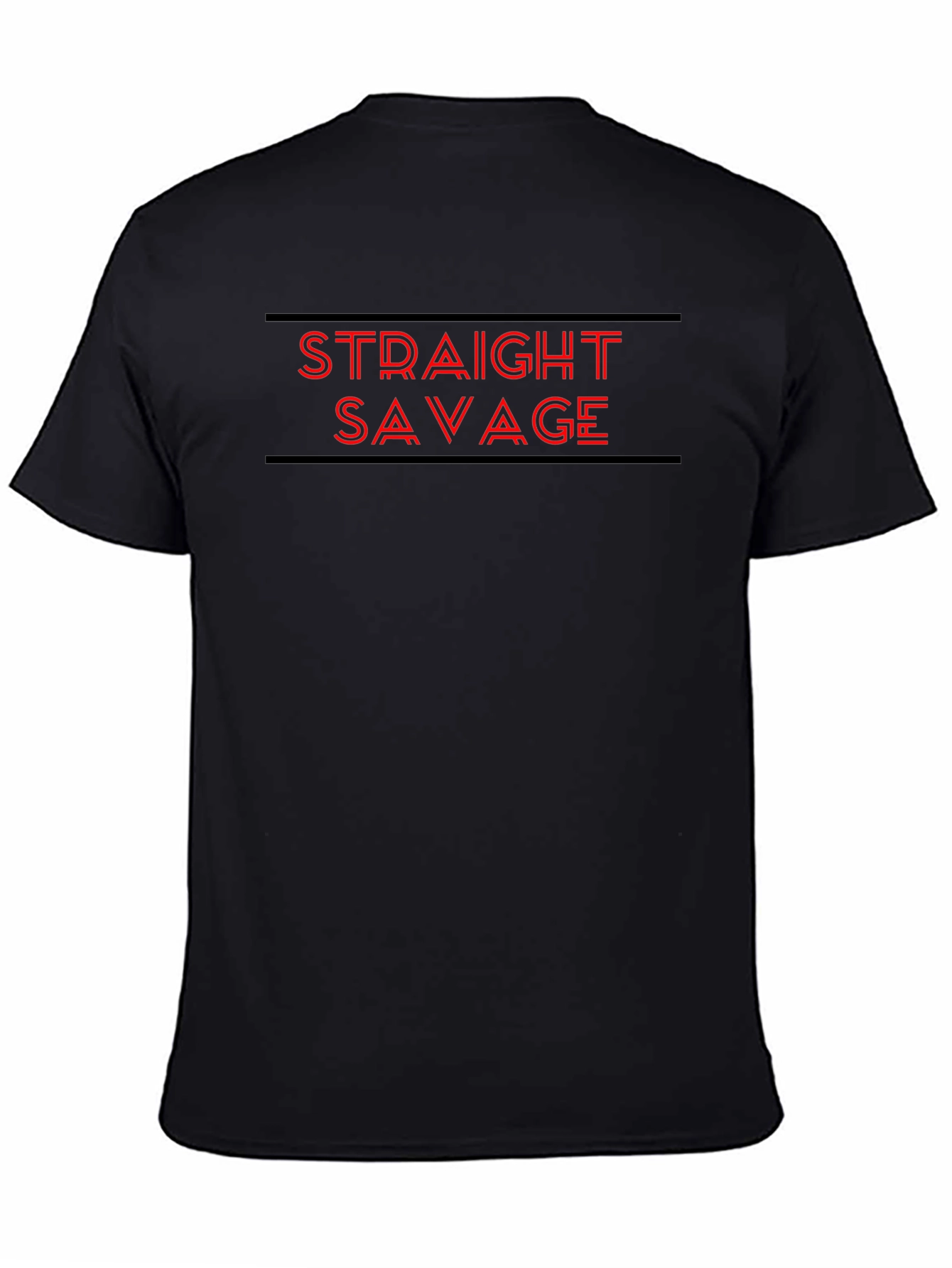 Black Straight Savage Graphic T-Shirt - Bold Statement Tee view 4