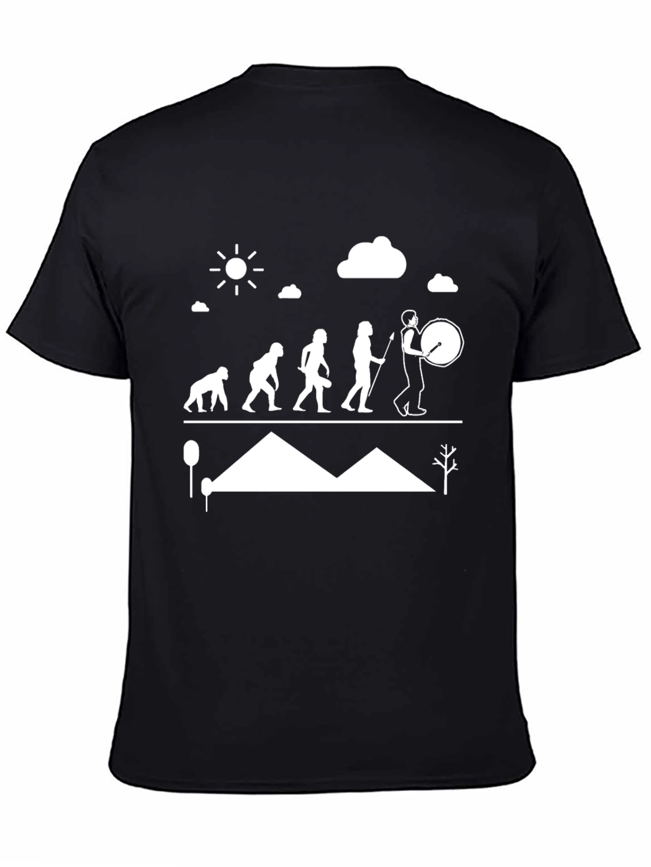 Black Evolution of Drumming T-Shirt - Black view 4