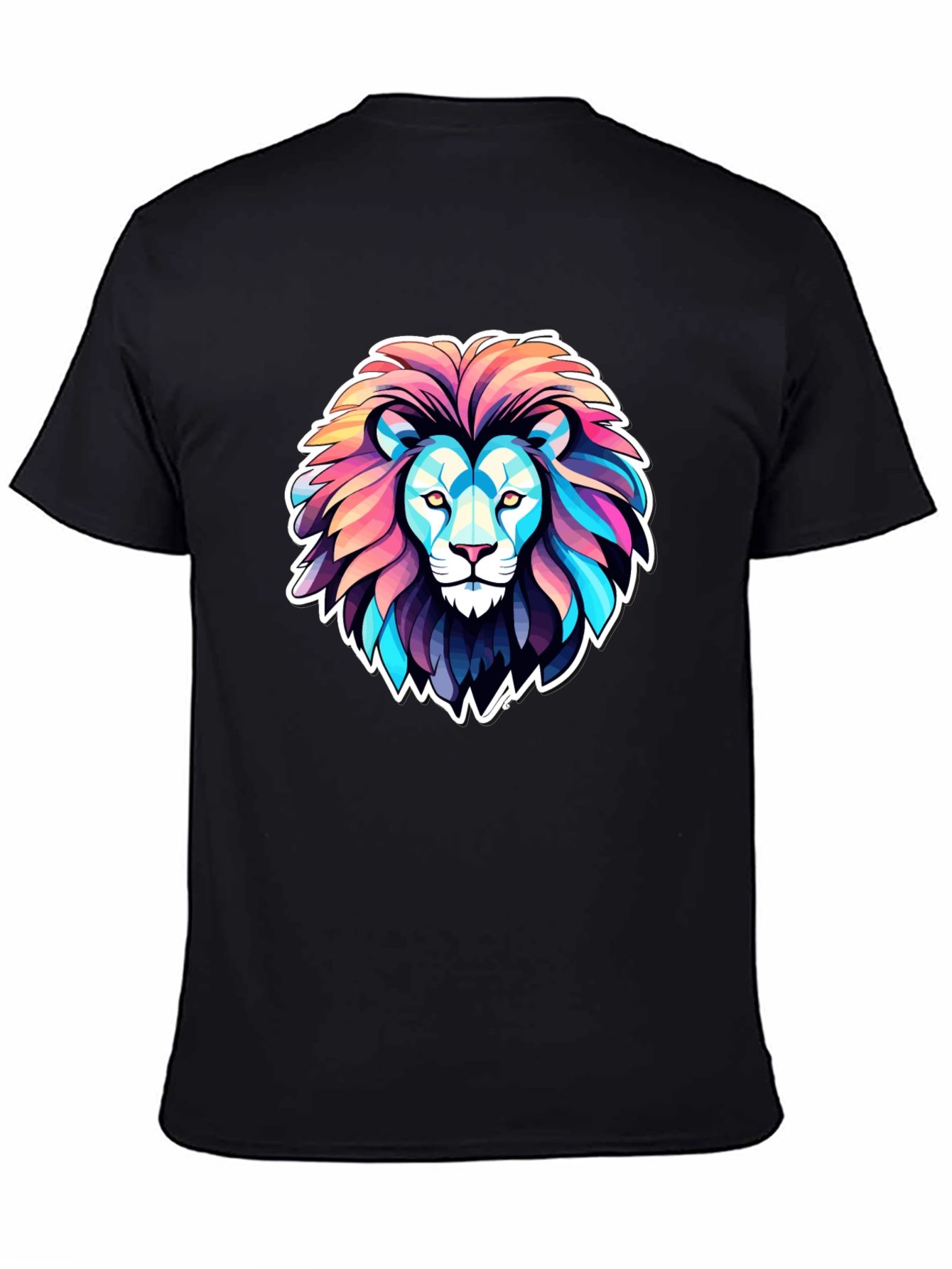 Black Vibrant Lion Graphic Tee - Bold Statement Shirt view 4