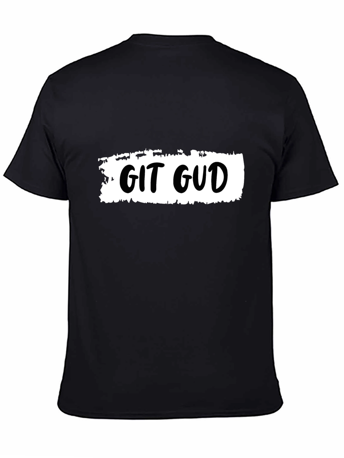 Black Git Gud T-Shirt - Black Cotton Tee for Coders view 4