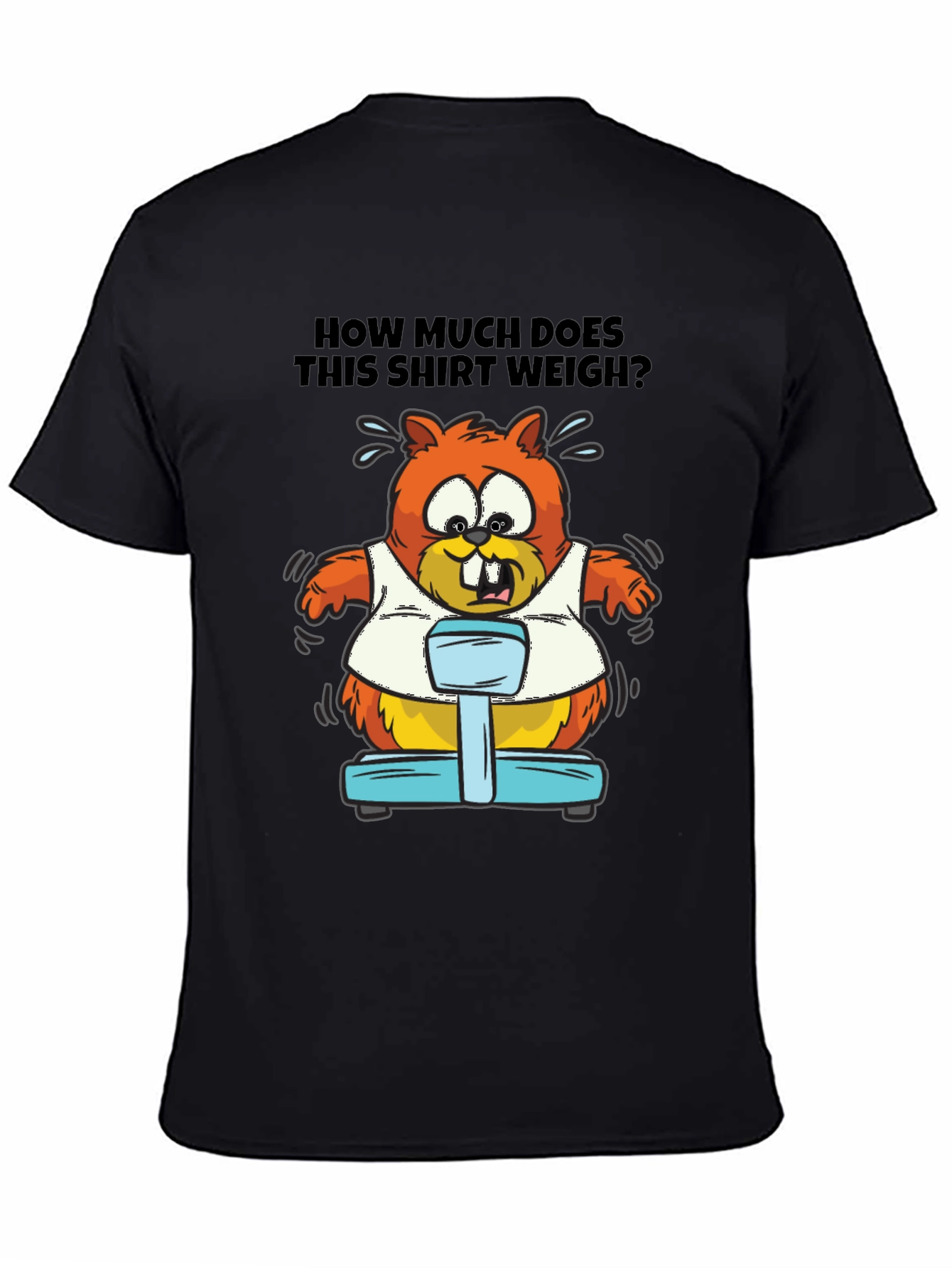 Black Humorous Beaver Weight T-Shirt view 4