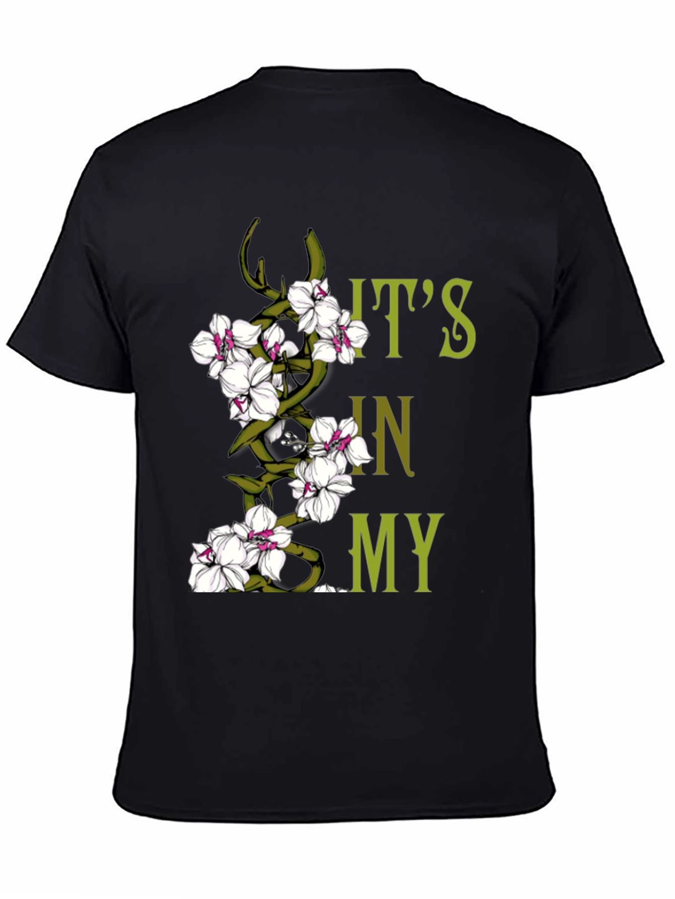 Black Floral Orchid T-Shirt - It's In My Nature Graphic Tee view 4