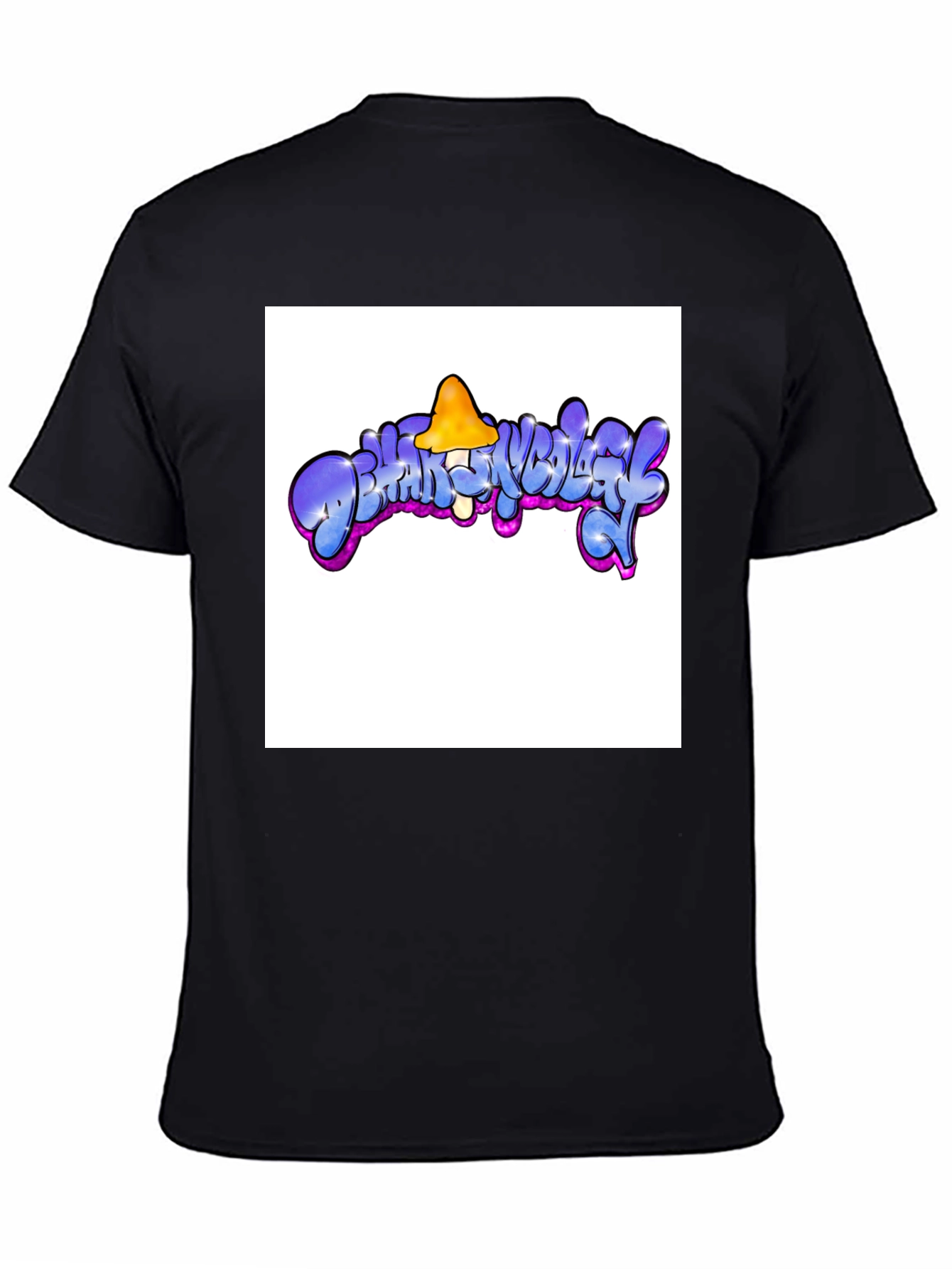 Black Psychedelic Mushroom Graphic T-Shirt view 4