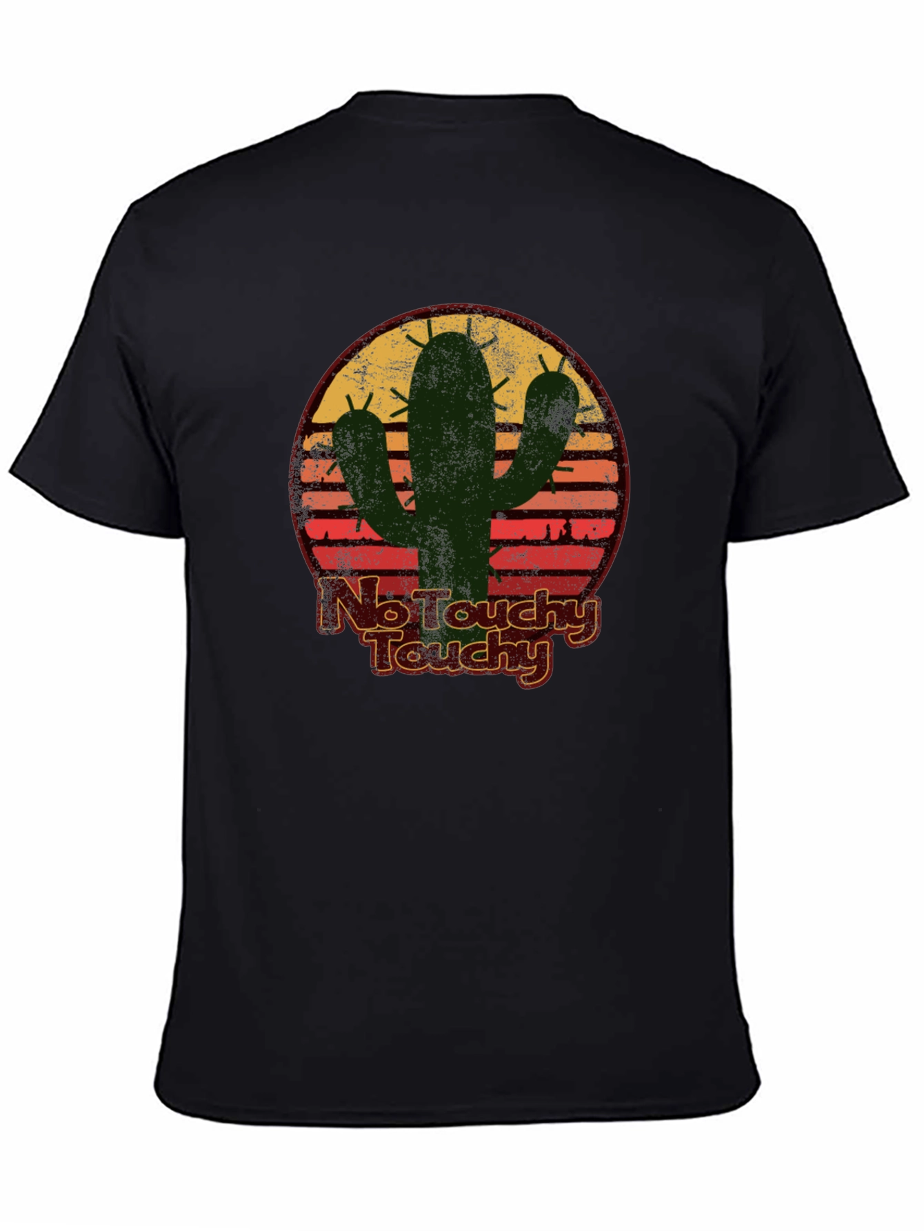 Black No Touchy Touchy Cactus Graphic Tee view 4