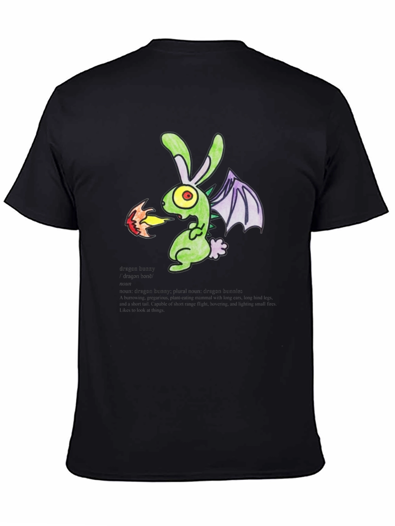 Black Dragon Bunny Graphic T-Shirt view 4