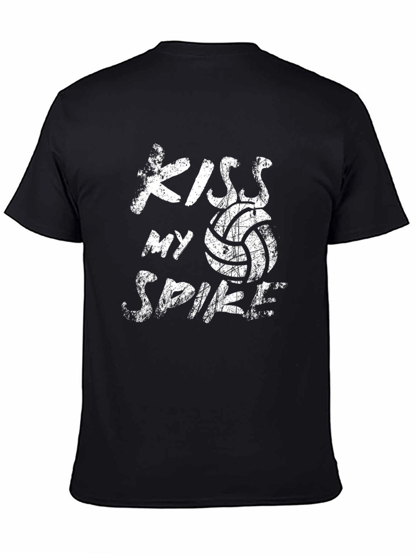 Black Kiss My Spike Volleyball Graphic Tee view 4