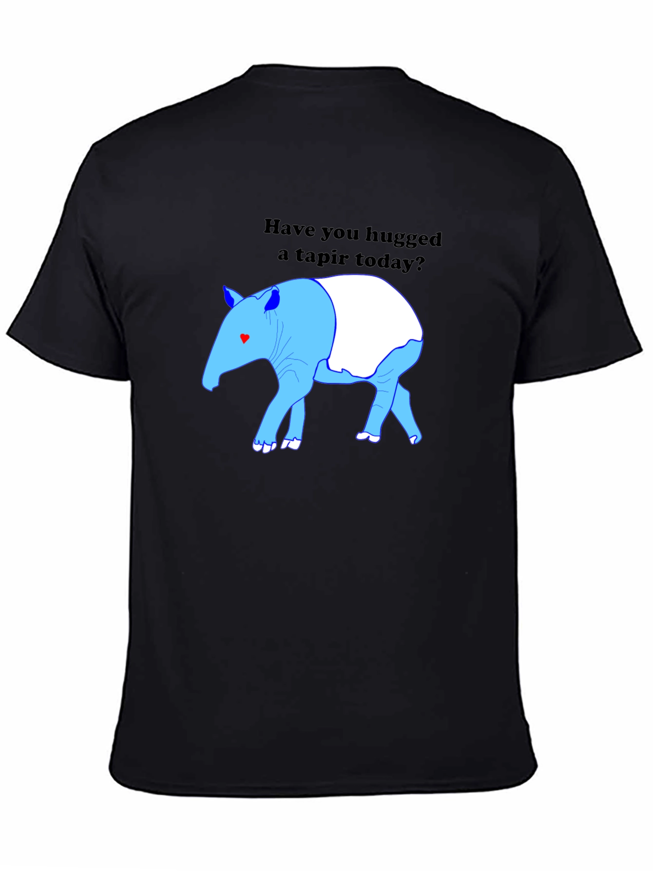Black Hug a Tapir Today T-Shirt view 4