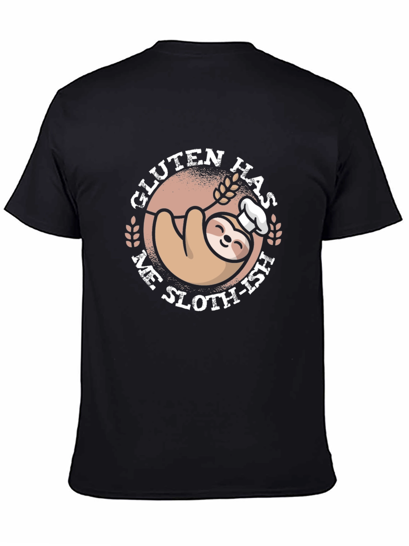 Black Gluten Has Me Sloth-ish T-Shirt Funny Baker Sloth view 4