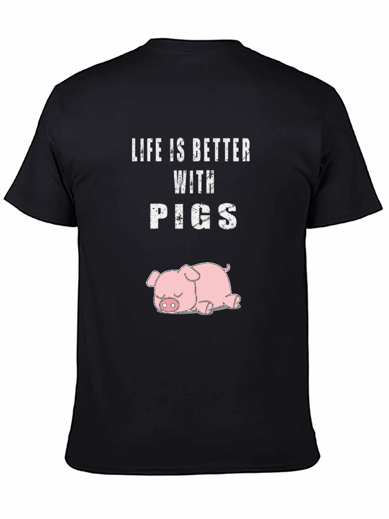Black Life is Better with Pigs T-Shirt view 4