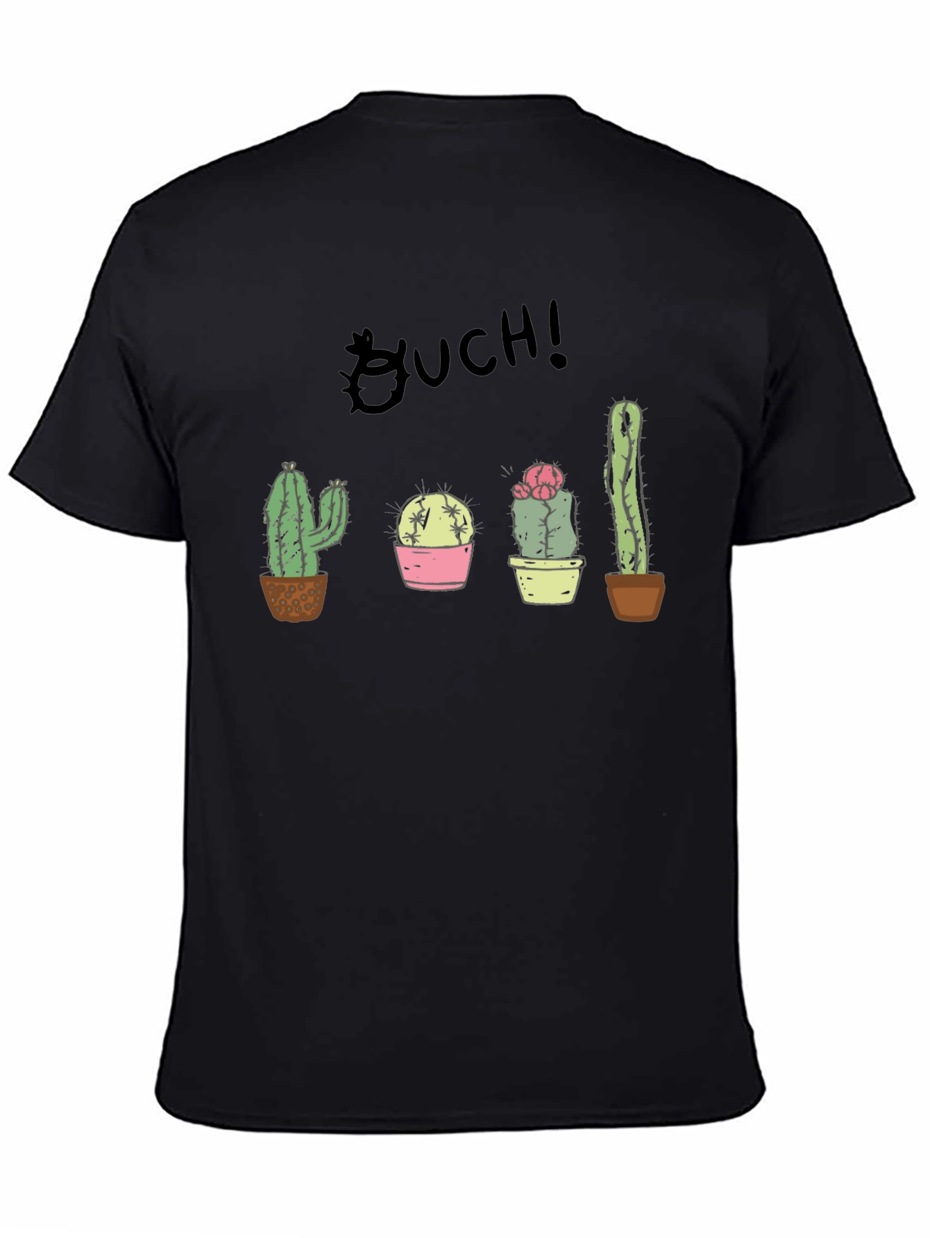 Black Ouch! Cactus Graphic Black T-Shirt view 4