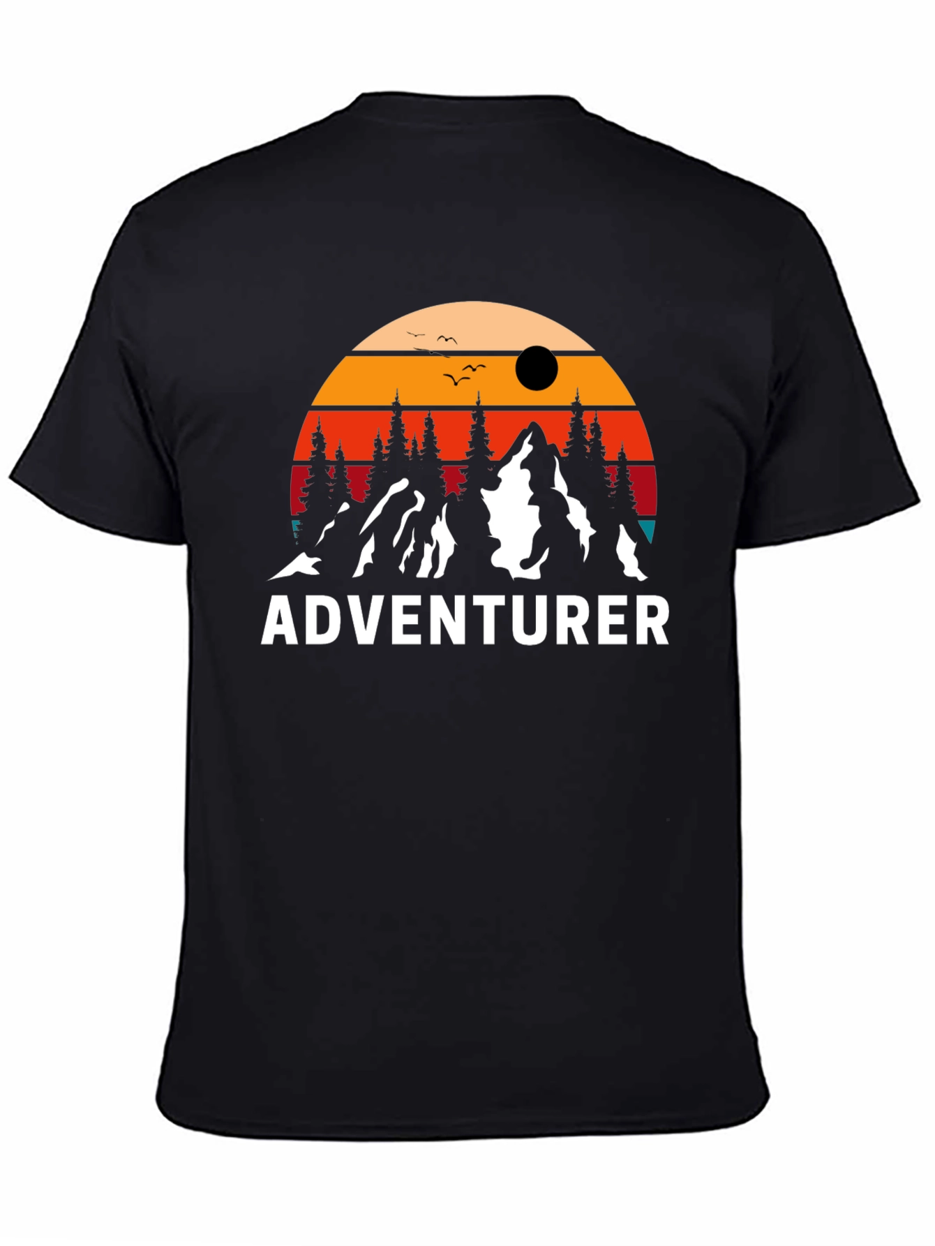 Black Adventurer Graphic T-Shirt - Mountain Design view 4