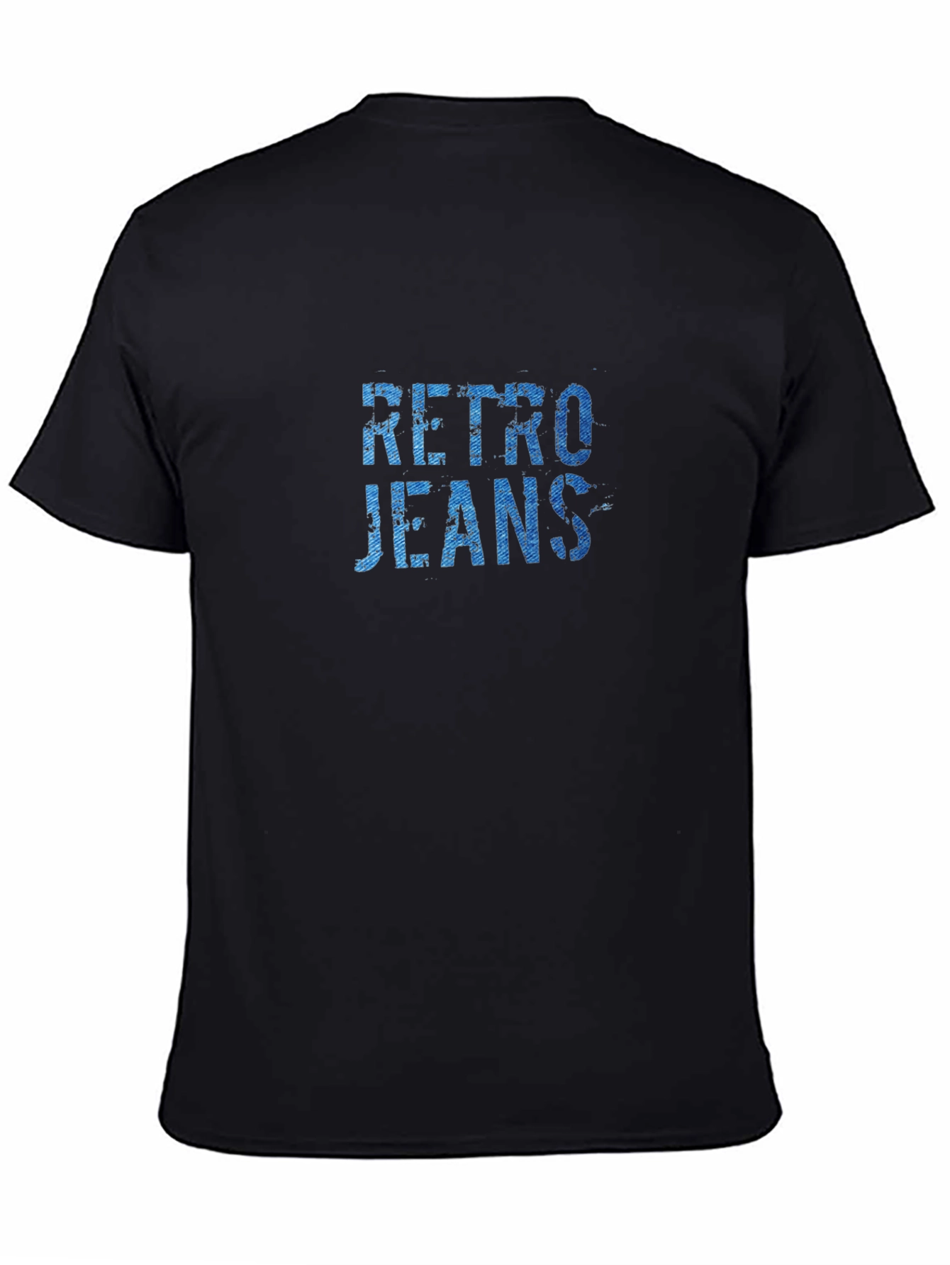 Black Retro Jeans Graphic Tee - Black Cotton Blend view 4
