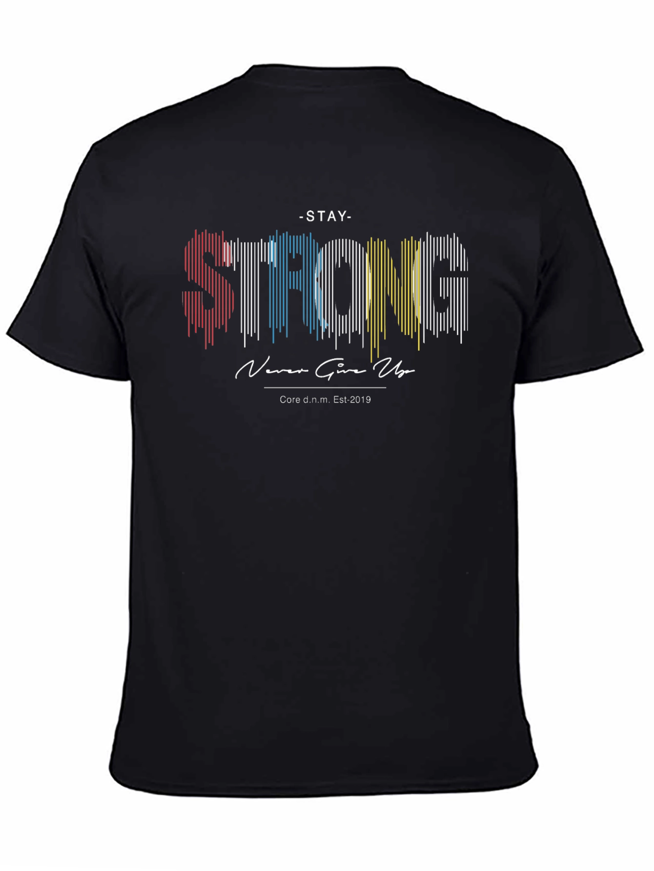 Black Stay Strong Graphic Print Black T-Shirt view 4