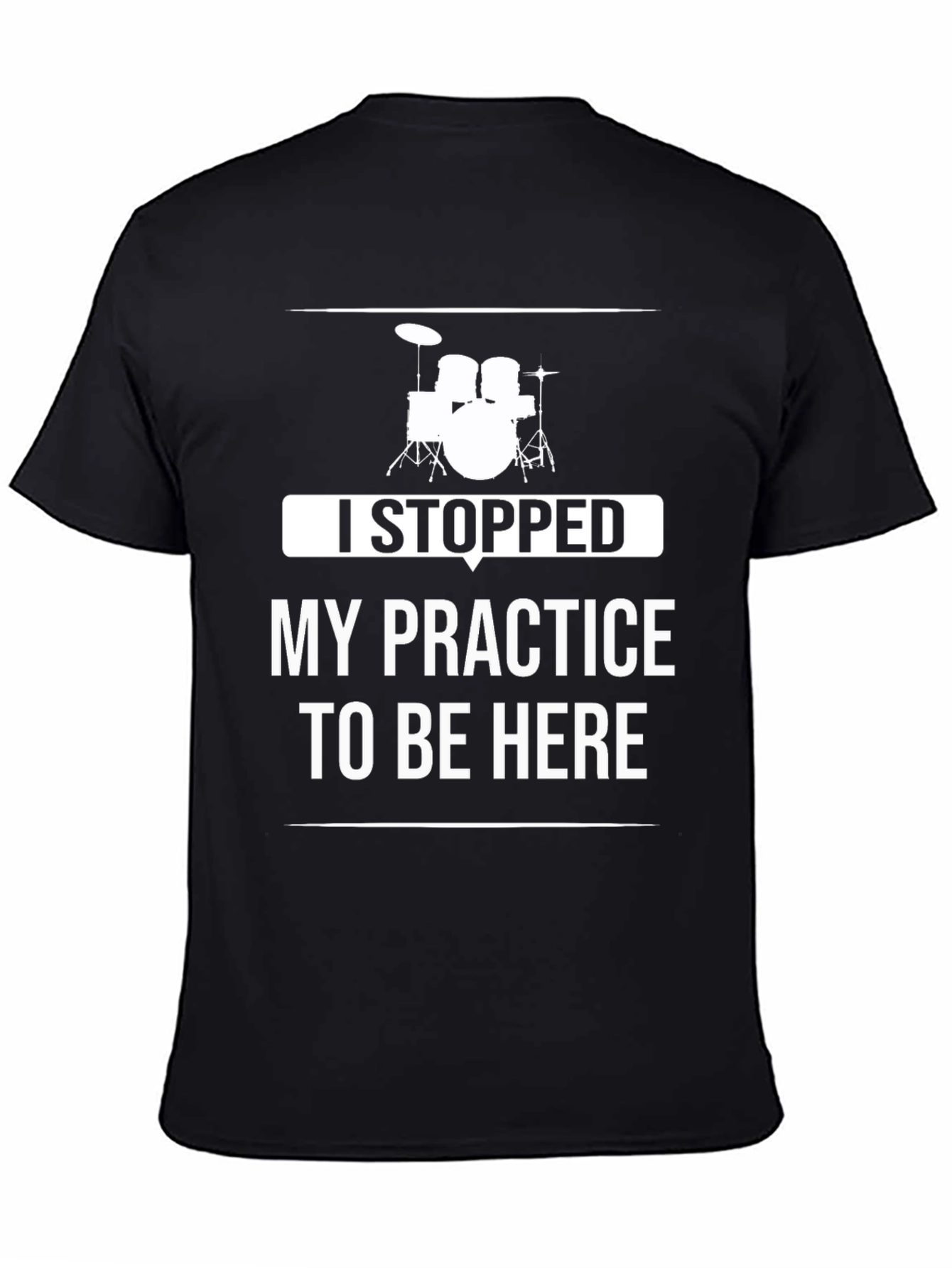 Black Drummer Practice Humor Tee view 4