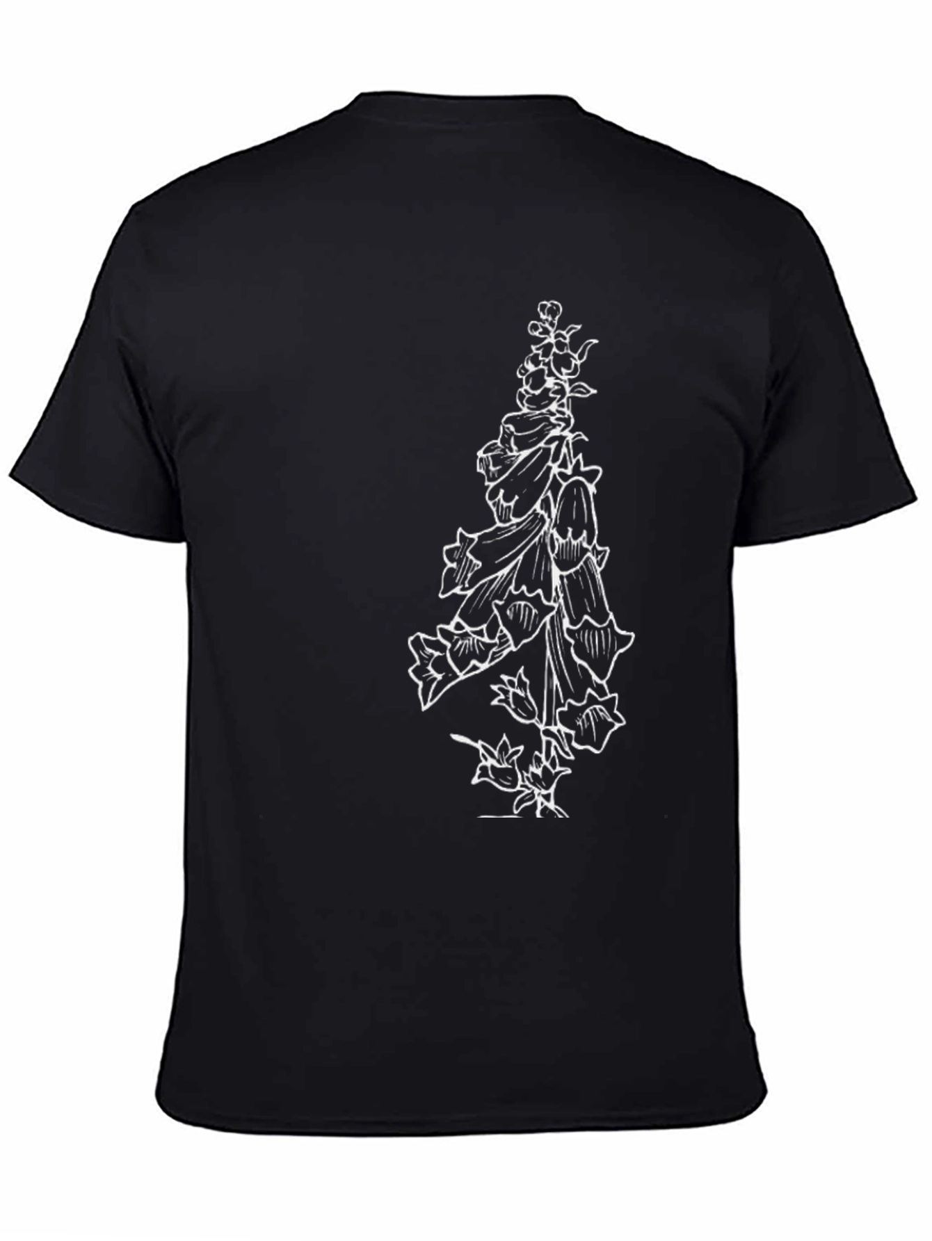 Black Floral Print Black T-Shirt view 4