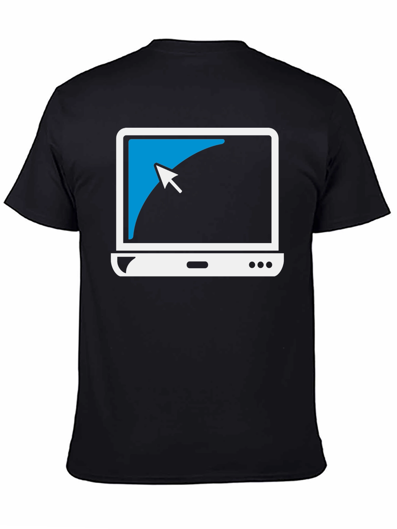 Black Geek Chic Laptop Tee: Cool Computer Graphic T-Shirt view 4