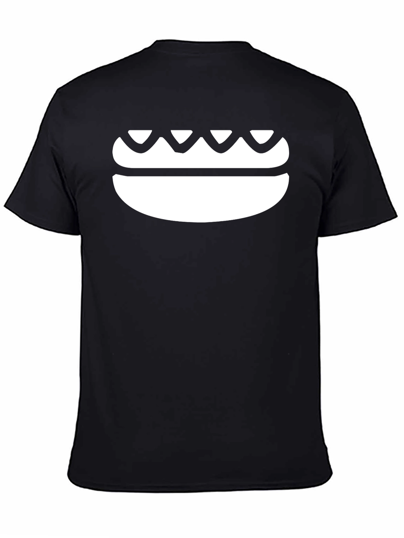 Black Minimalist Burger Graphic Tee - Black Cotton Comfort view 4