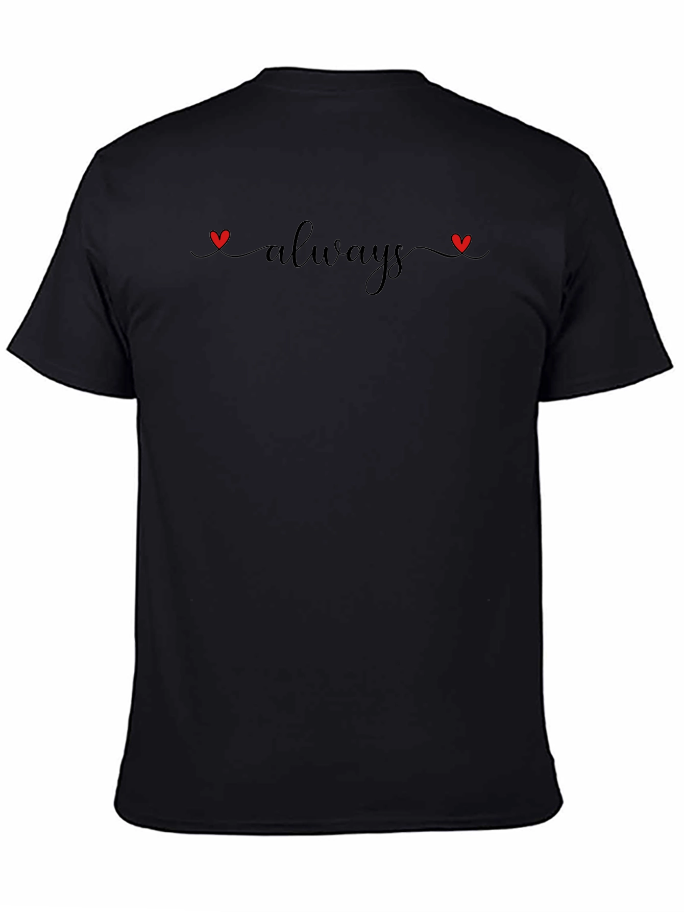 Black Always Heart Graphic Tee - Soft Cotton Blend view 4