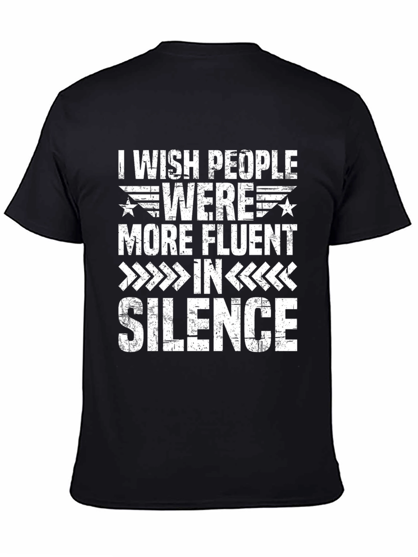 Black Fluent in Silence Graphic Tee - Unisex Humor Shirt view 4
