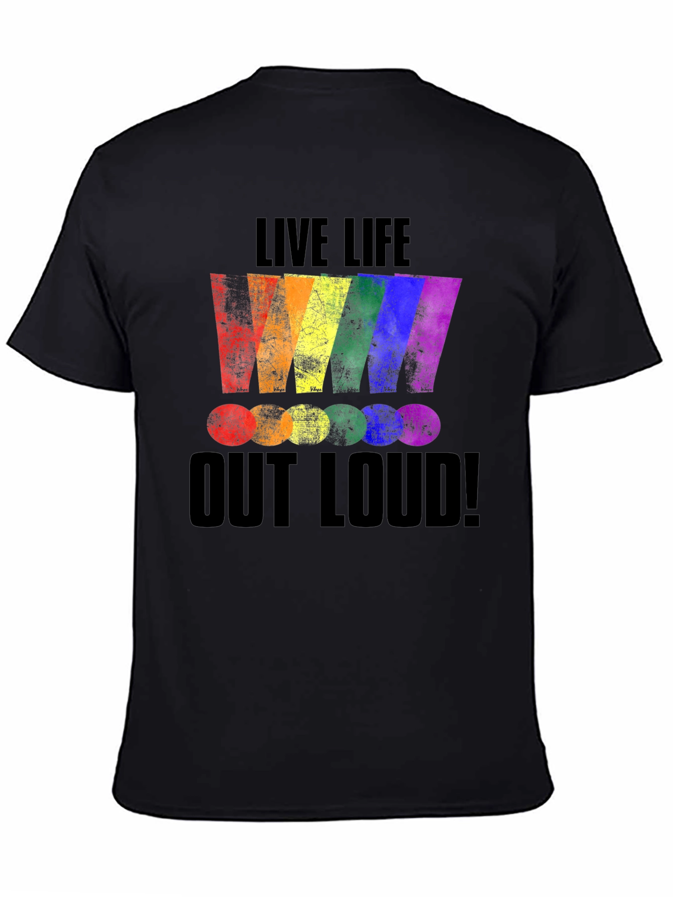 Black Live Life Out Loud Rainbow Graphic T-Shirt view 4