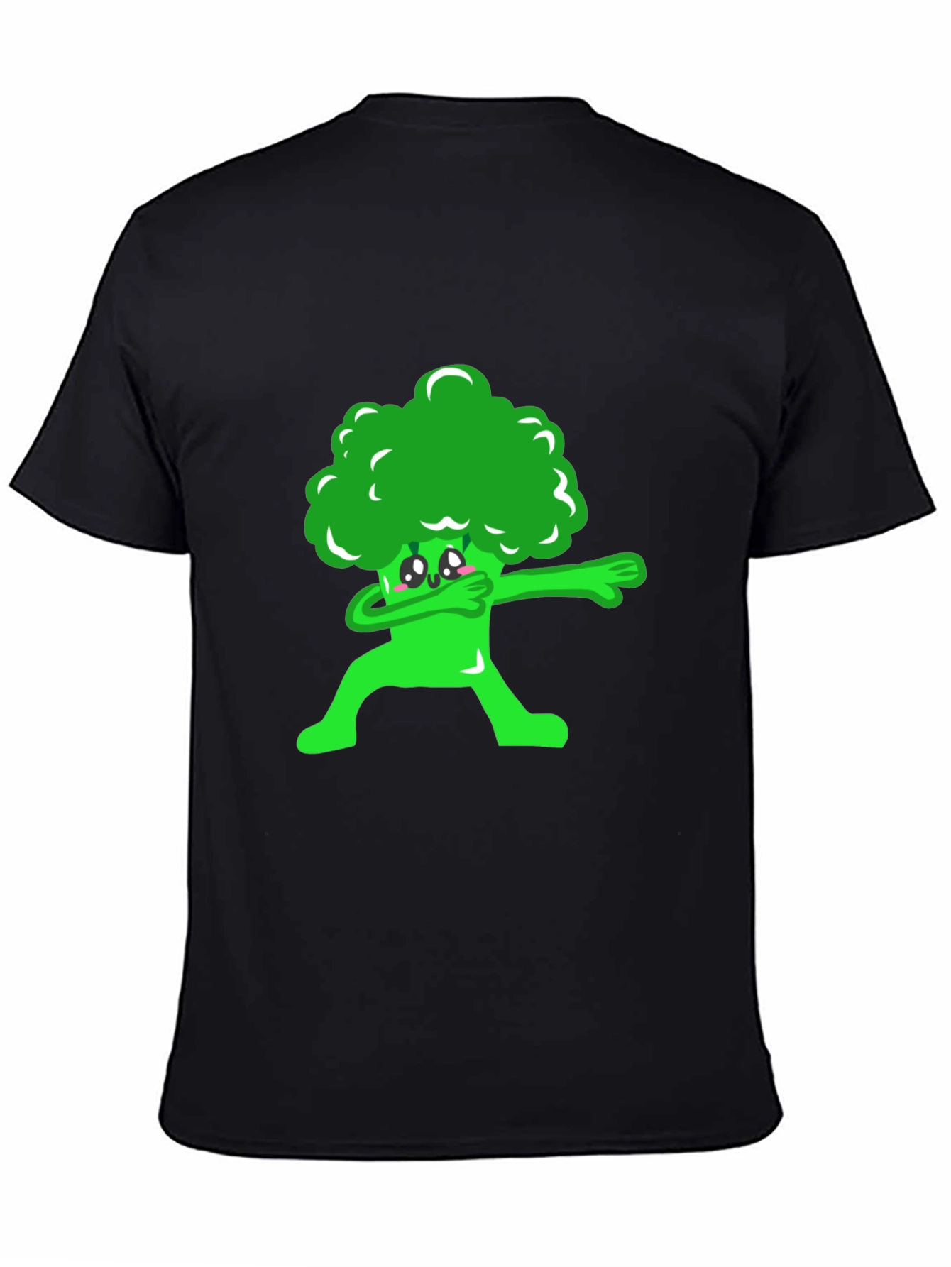 Black Broccoli Dab Graphic Tee - Fun Foodie Shirt view 4