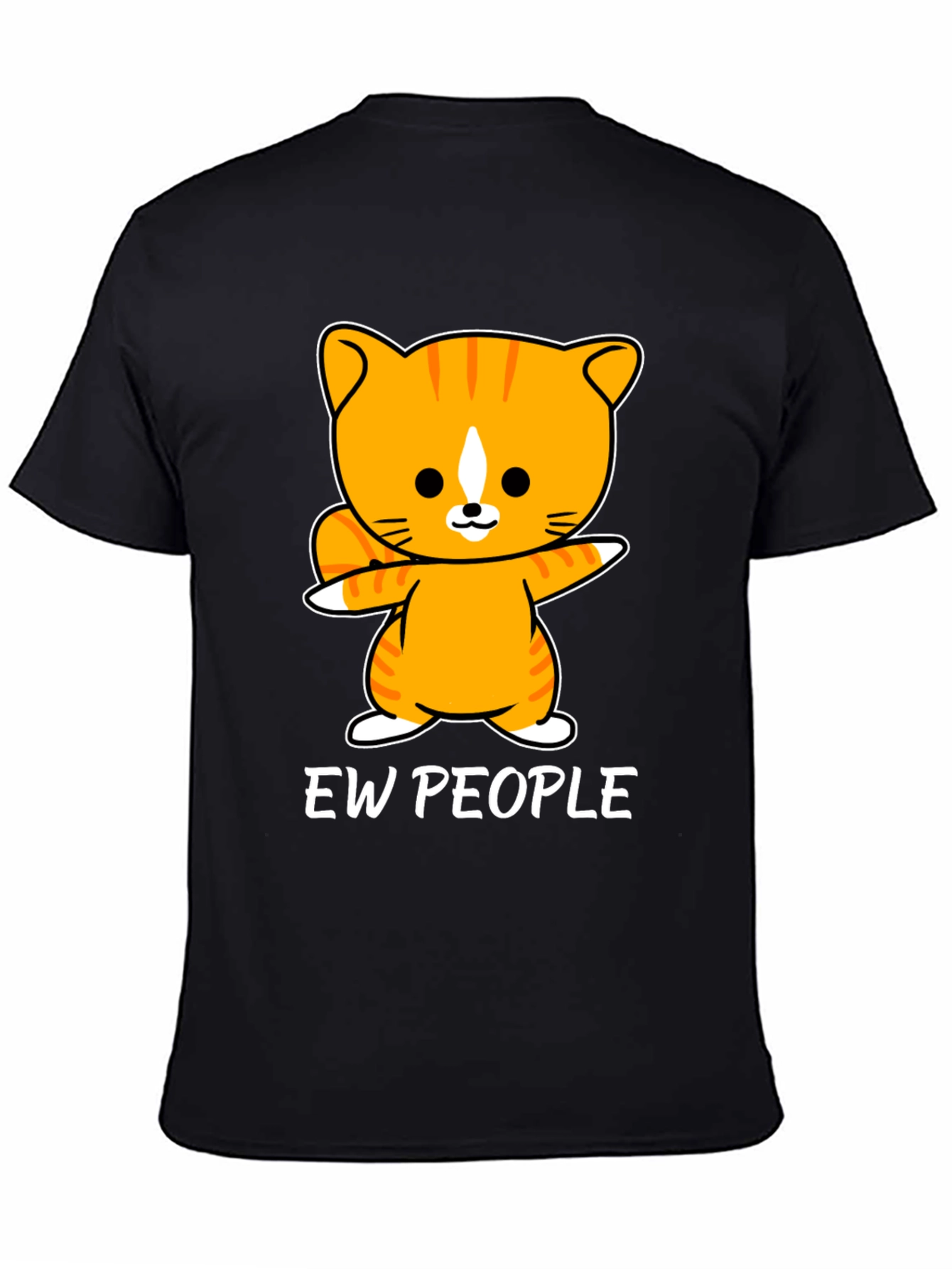Black Ew People Cat Graphic Tee - Funny T-Shirt view 4