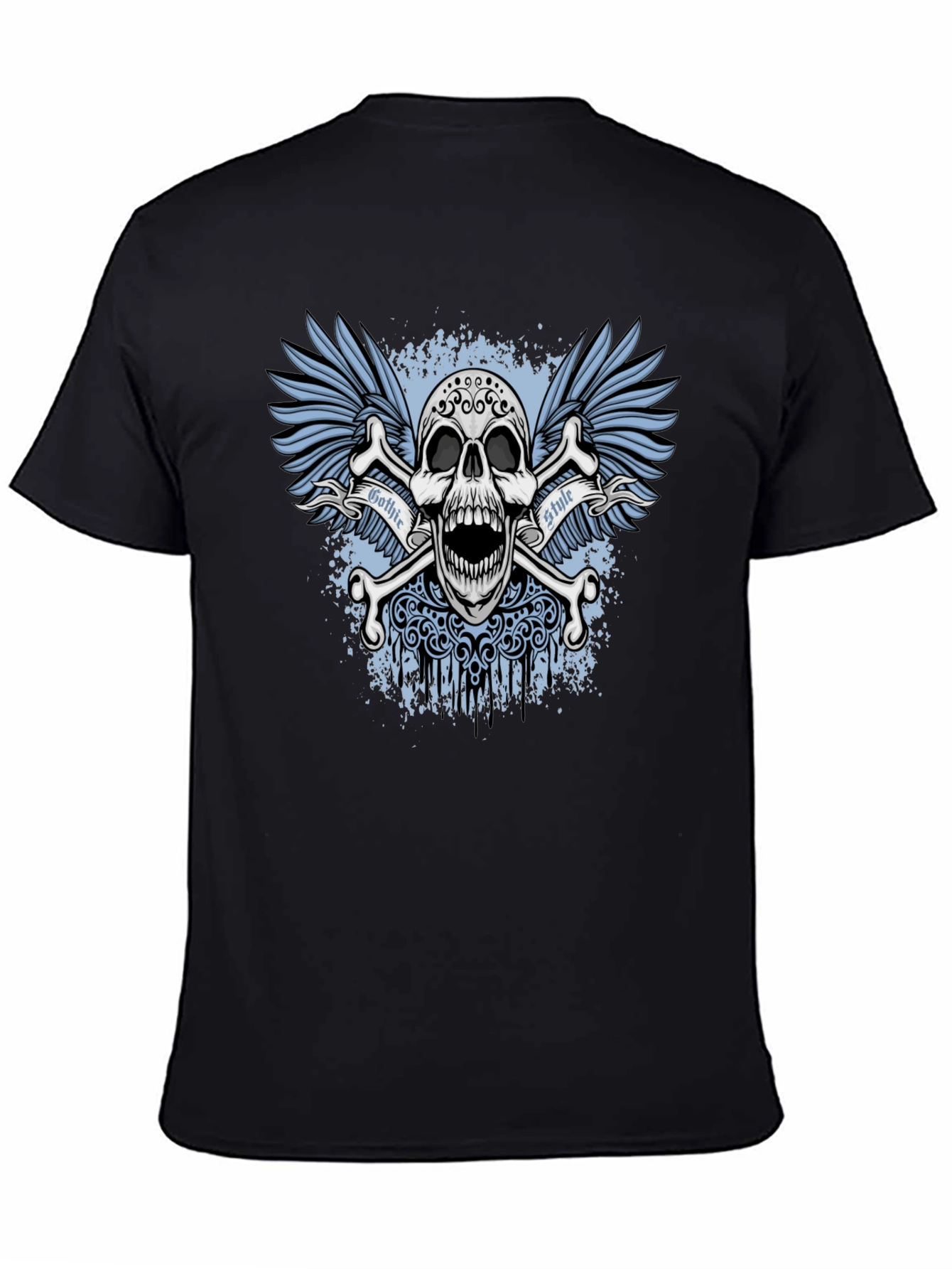 Black Gothic Skull T-Shirt view 4