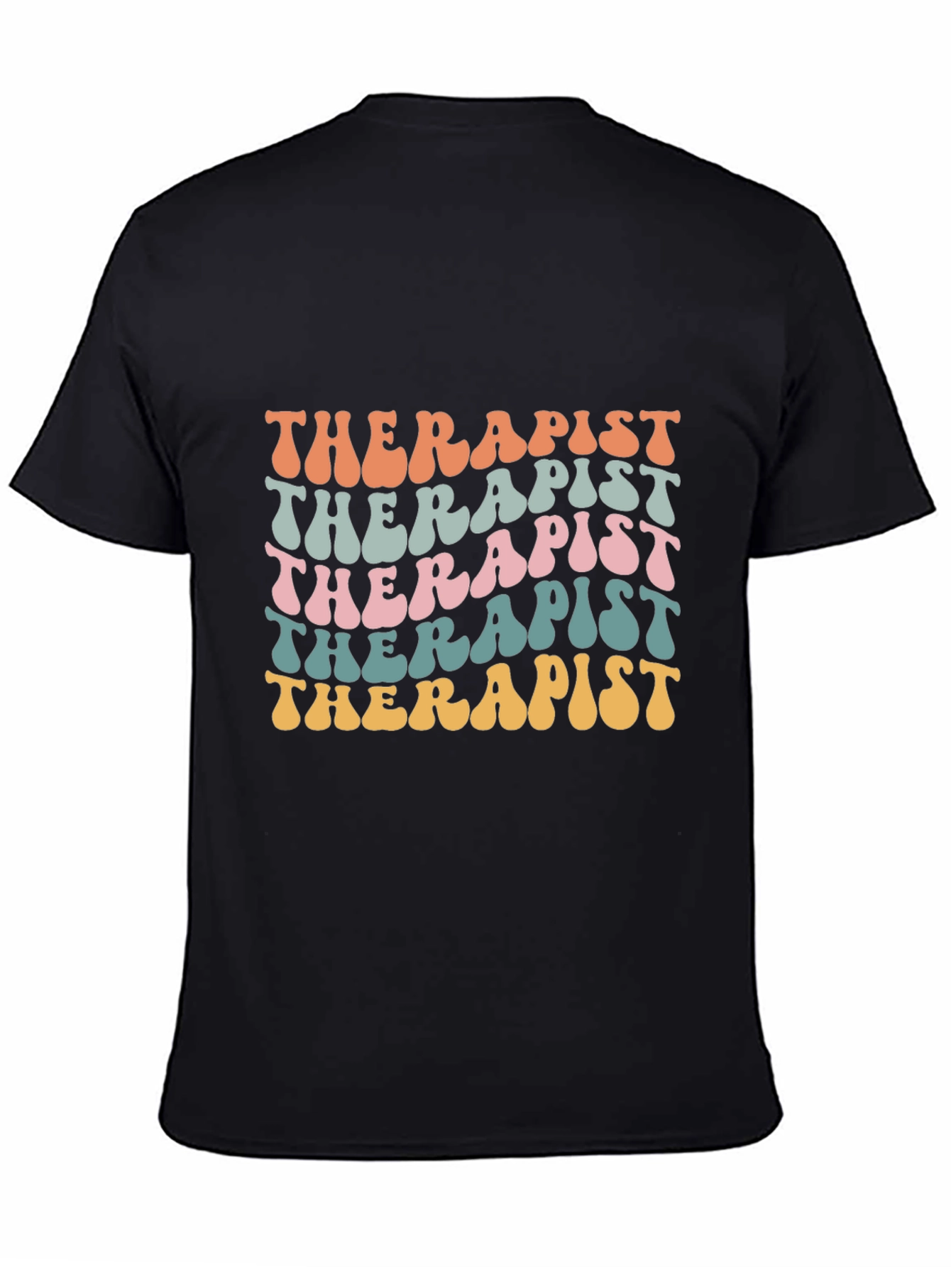Black Therapist Retro Style T-Shirt view 4