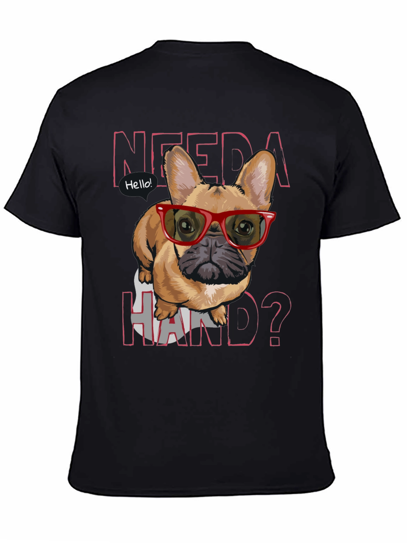 Black Need a Hand? Bulldog Tee view 4