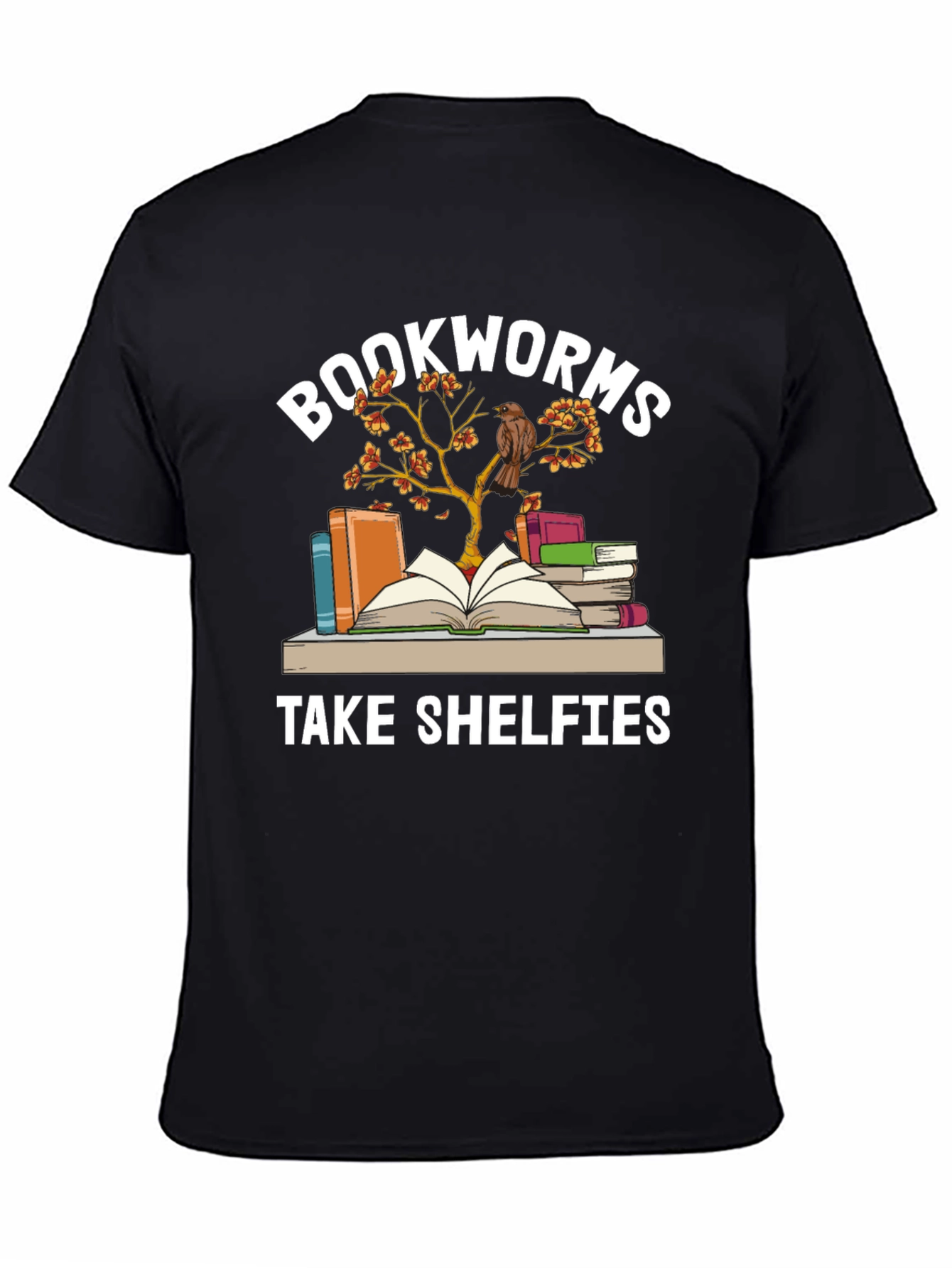 Black Bookworms Take Shelfies Graphic T-Shirt view 4