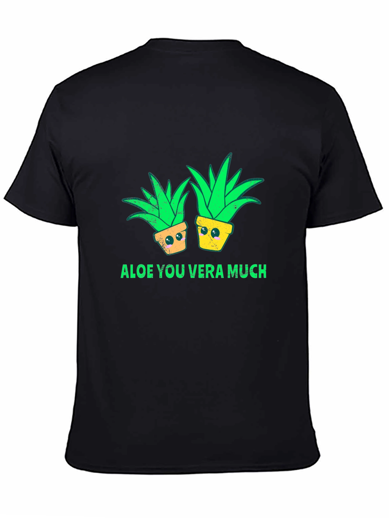 Black Aloe You Vera Much T-Shirt - Black Plant Pun Tee view 4