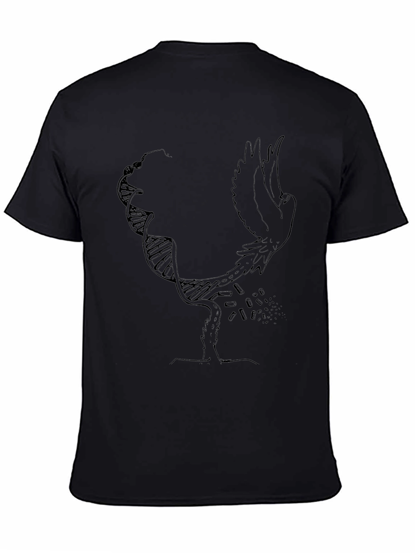 Black DNA Bird Black T-Shirt view 4
